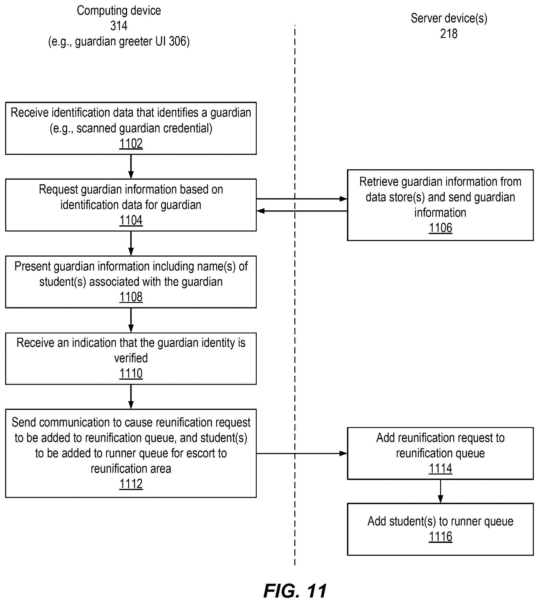 Patent US12620042 Figure 15 – Network based reunification management using portable devices