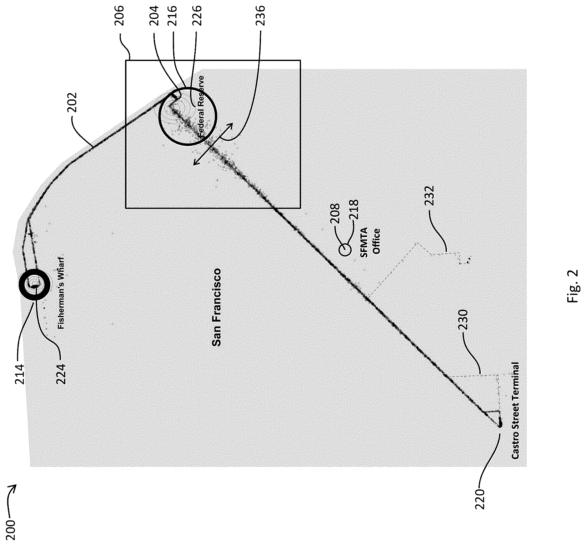 Patent US12620043 Figure 2 – Computer-based system to determine a distribution of times a vehicle spends at different locations on a route
