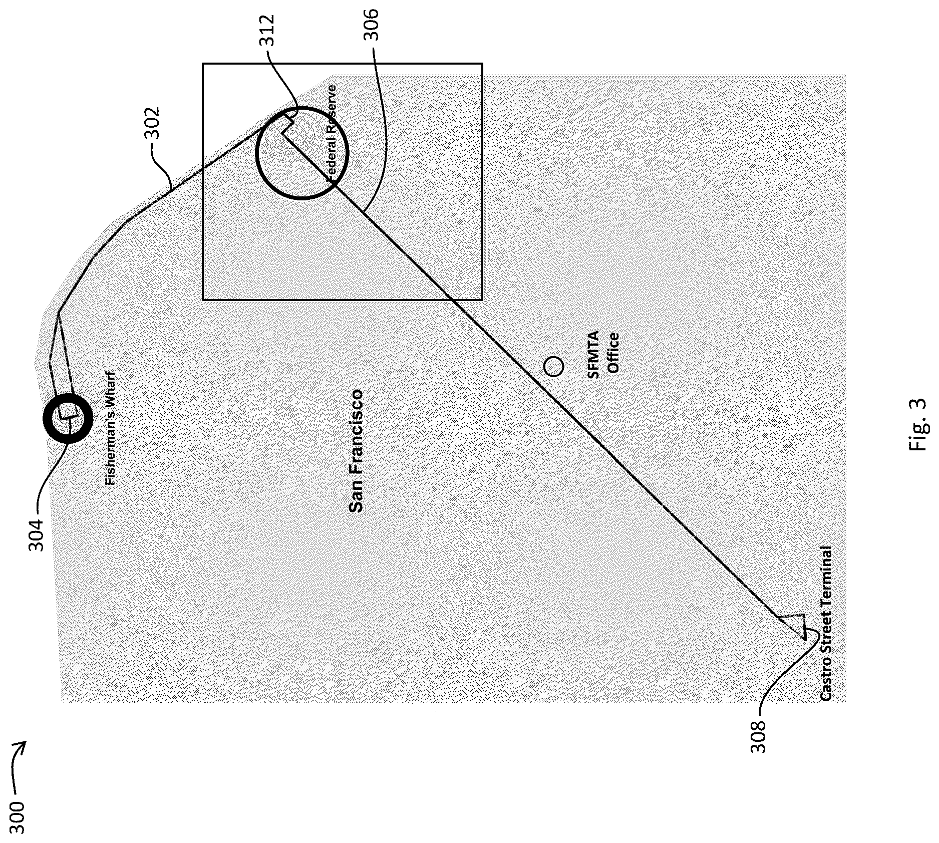 Patent US12620043 Figure 3 – Computer-based system to determine a distribution of times a vehicle spends at different locations on a route
