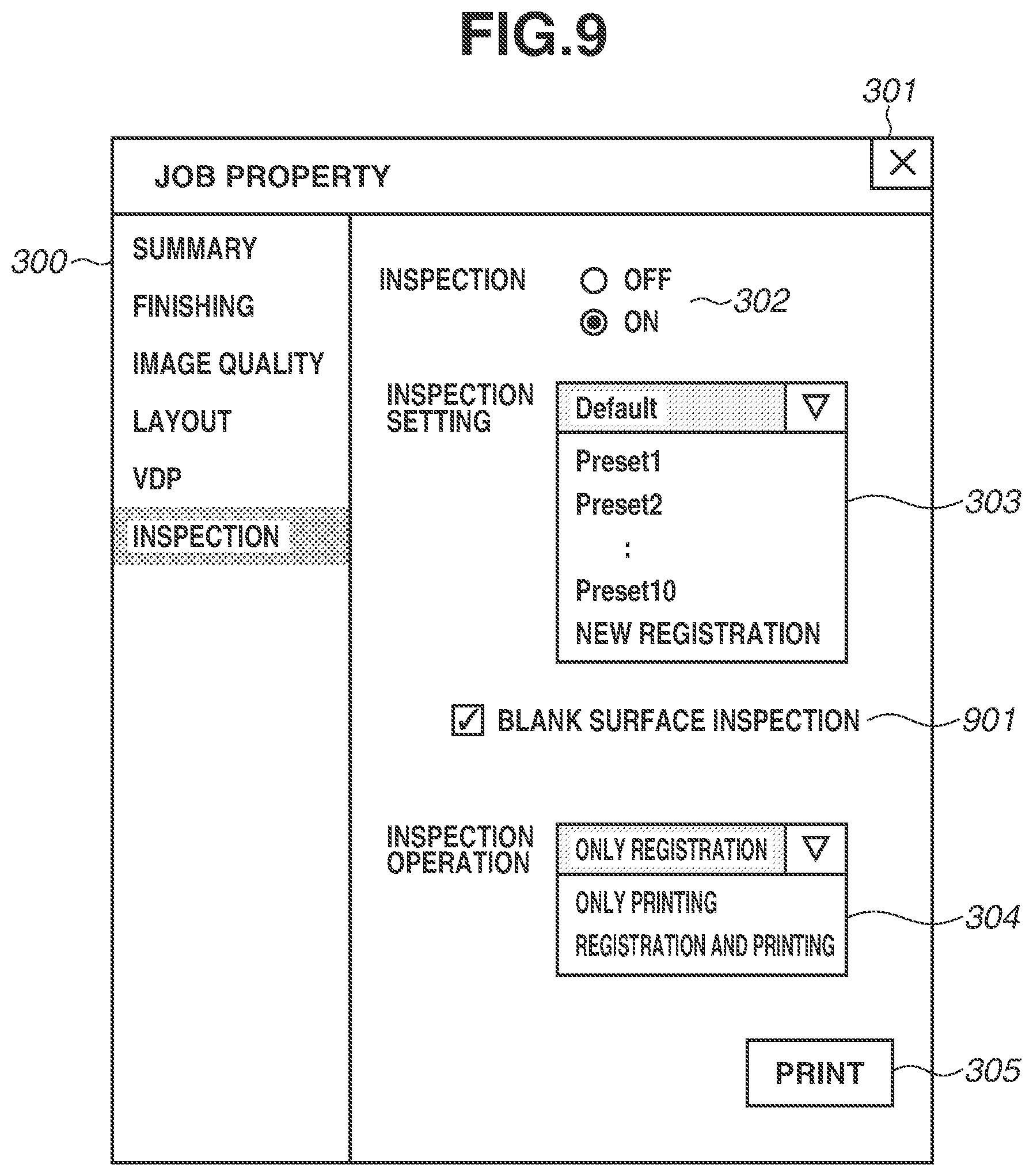 Patent US12620084 Figure 9 – Inspection apparatus and method for controlling inspection apparatus for inspecting a printed material