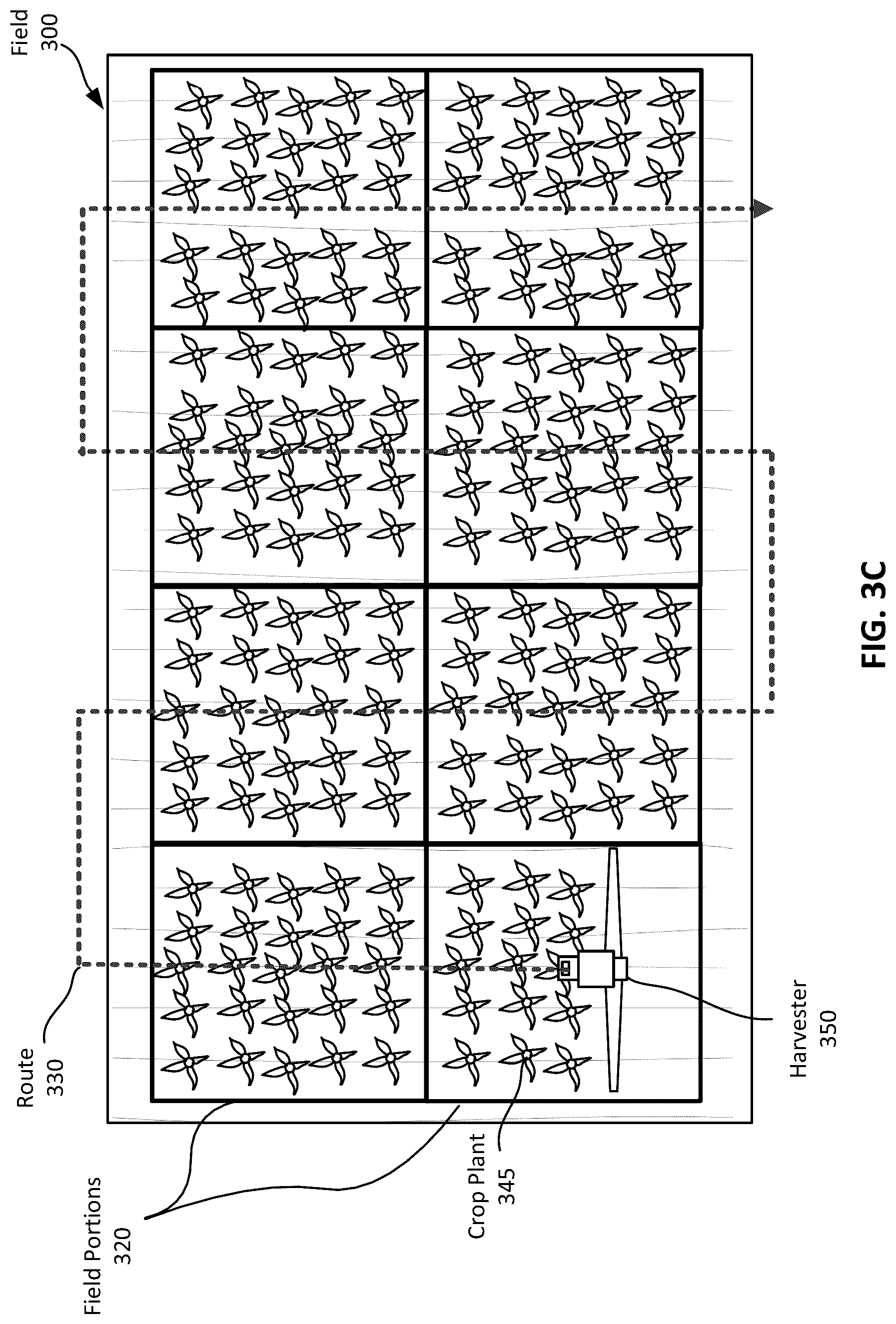 Patent US12620096 Figure 7 – Crop yield component map