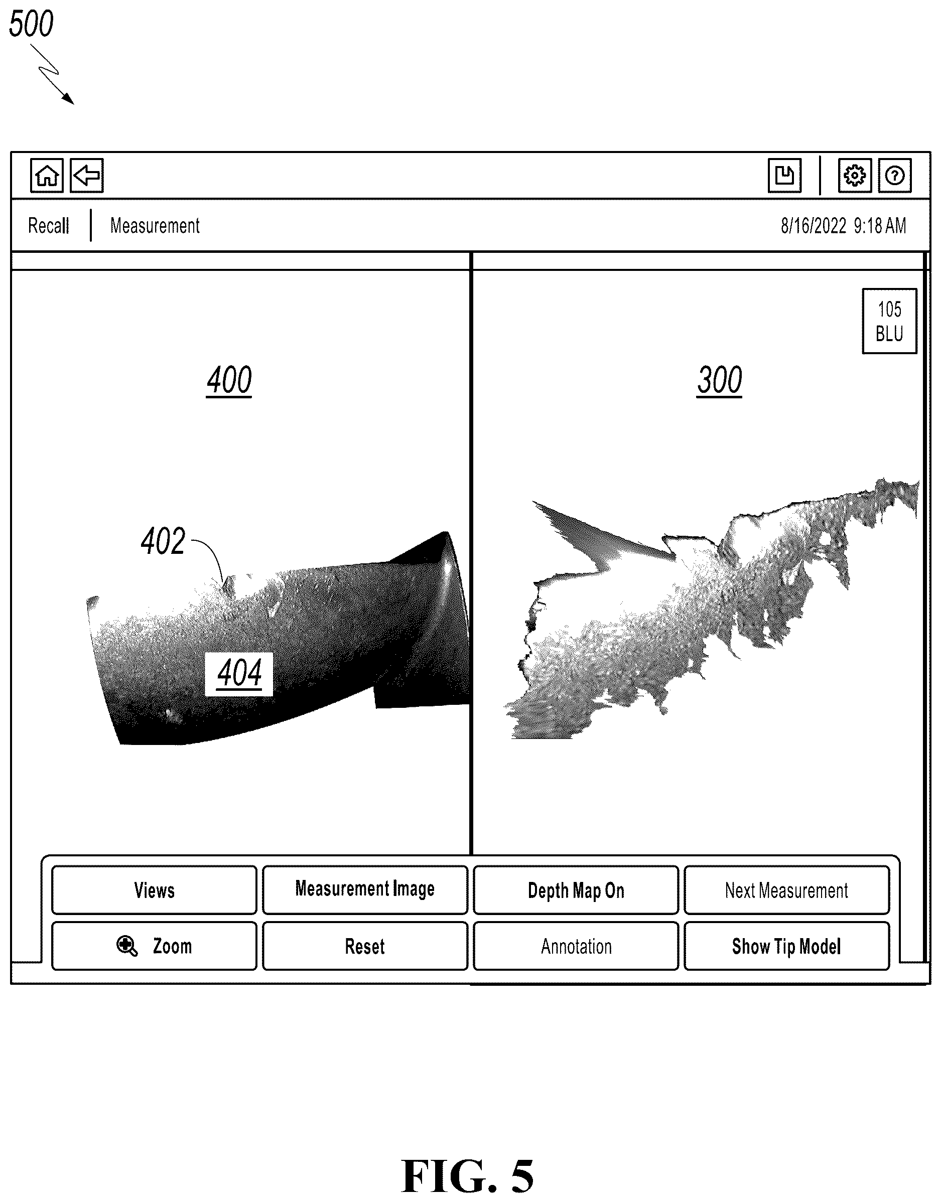 Patent US12620102 Figure 5 – Measuring a feature near the edge of an object