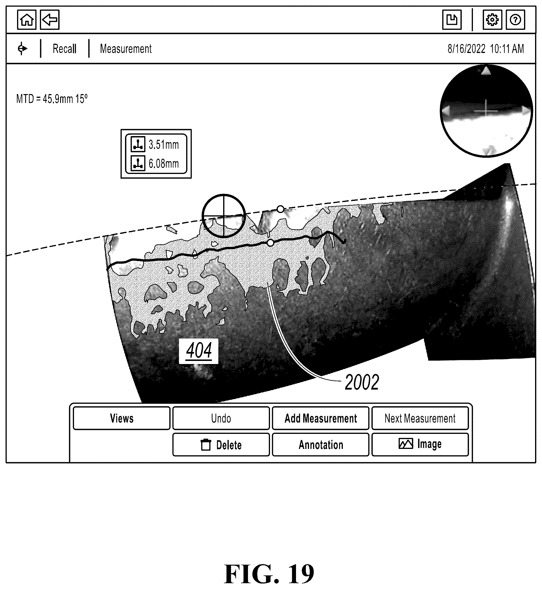 Patent US12620102 Figure 19 – Measuring a feature near the edge of an object