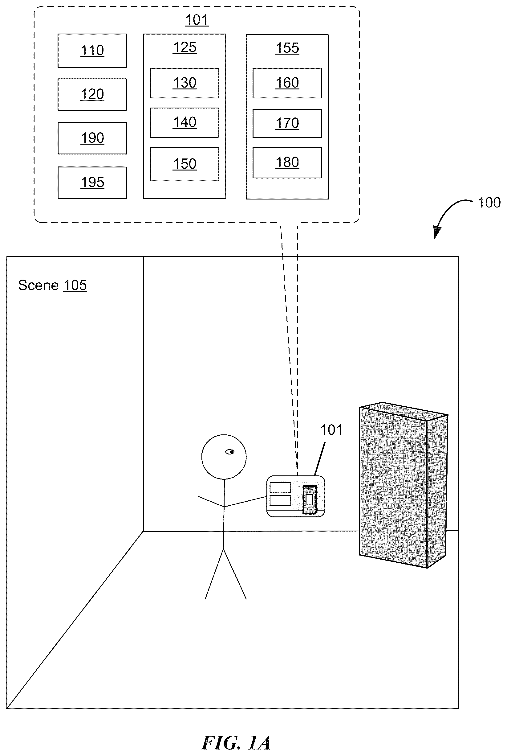 Patent US12620155 Figure 1 – Representations of participants in real-time communication sessions