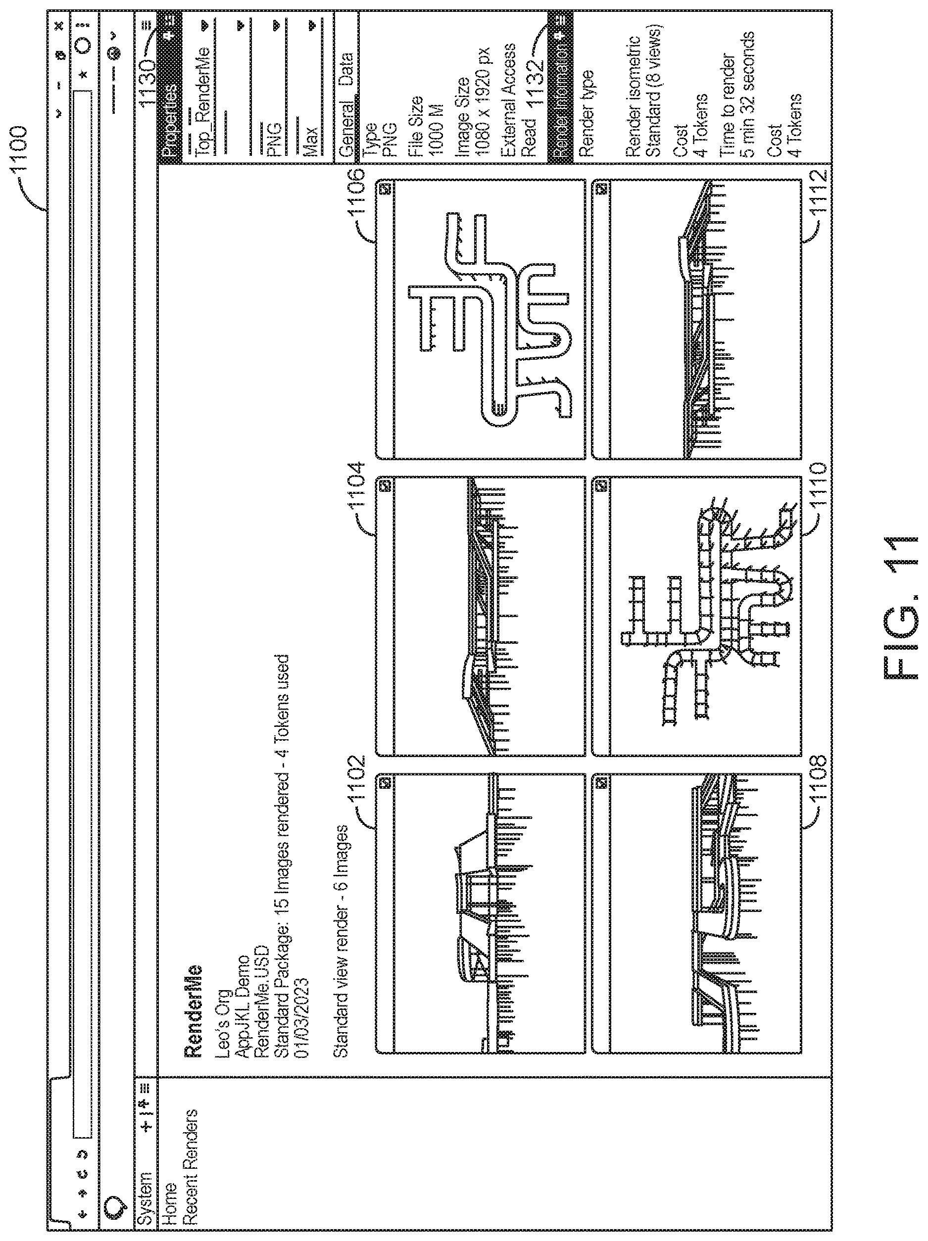 Patent US12620166 Figure 11 – Rendering as a service platform with industrial automation emulation for metaverse platform execution