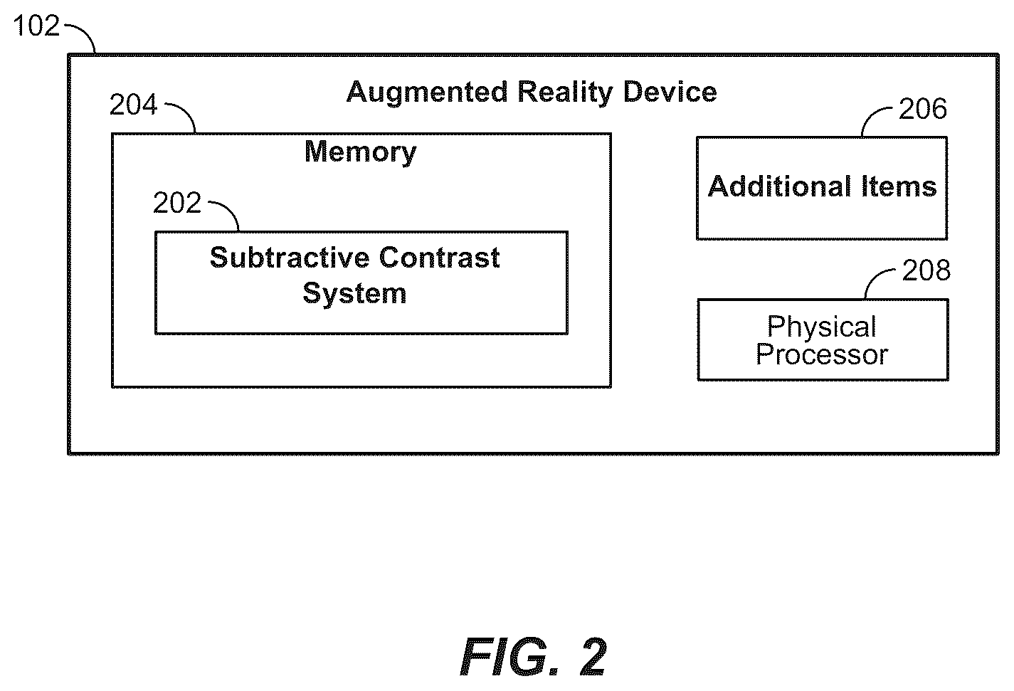Patent US12620185 Figure 2 – Systems and methods for generating subtractive contrast in an augmented reality display