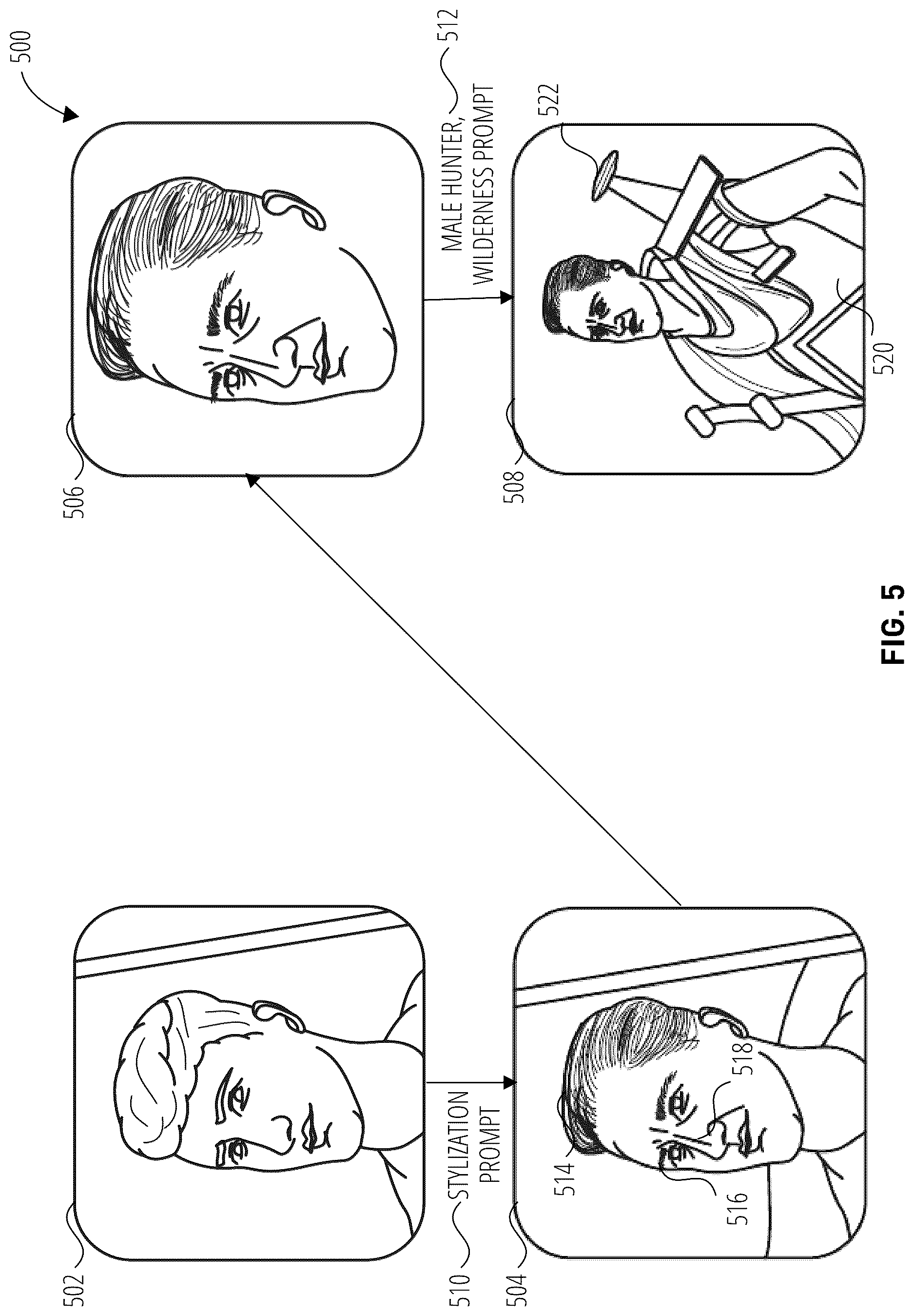 Patent US12620188 Figure 5 – Avatar generation from digital media content items