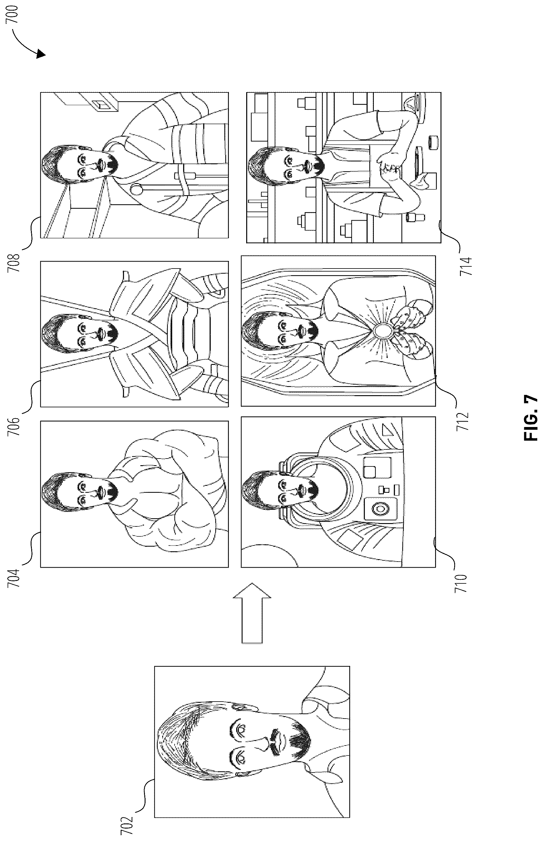 Patent US12620188 Figure 7 – Avatar generation from digital media content items