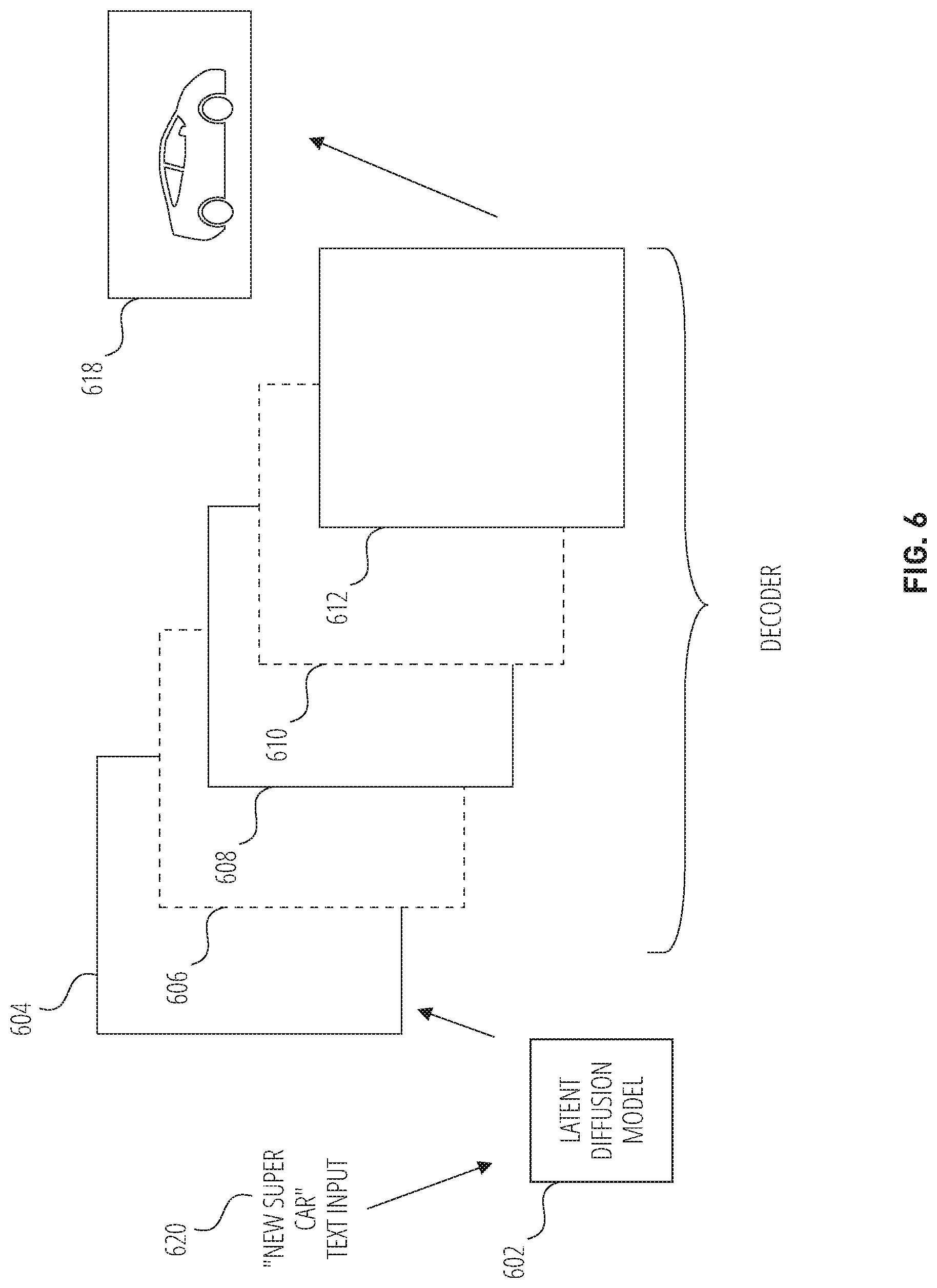 Patent US12620216 Figure 6 – Latent diffusion model autodecoders