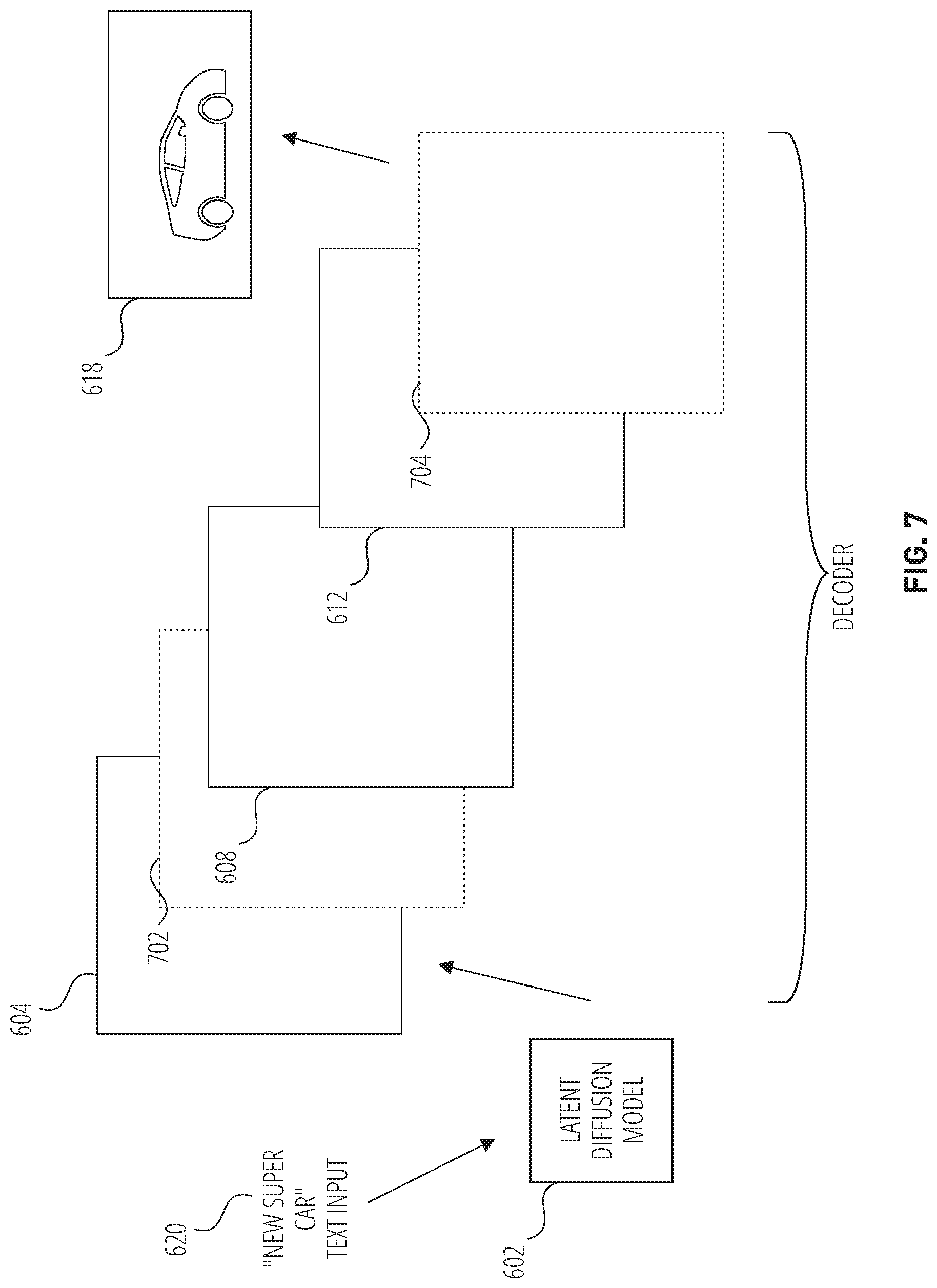 Patent US12620216 Figure 7 – Latent diffusion model autodecoders