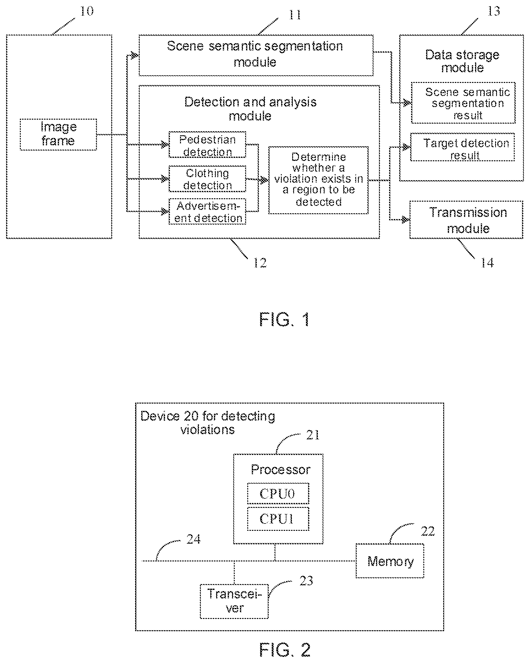Patent US12620226 Figure 1 – Method and device for detecting violations
