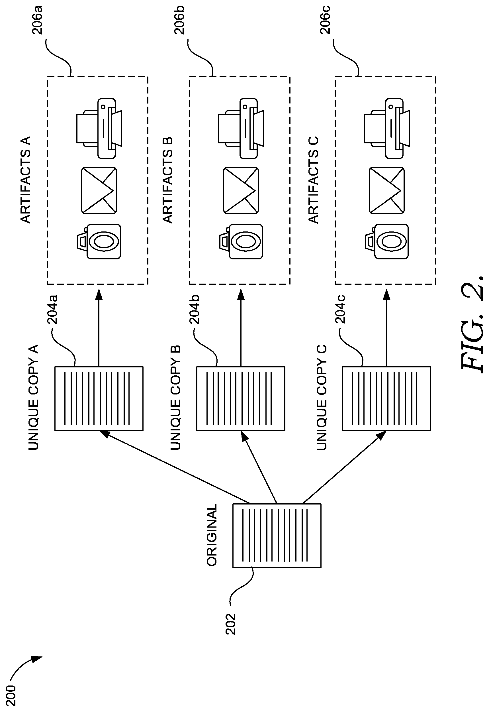 Patent US12620252 Figure 2 – Information source detection using unique watermarks