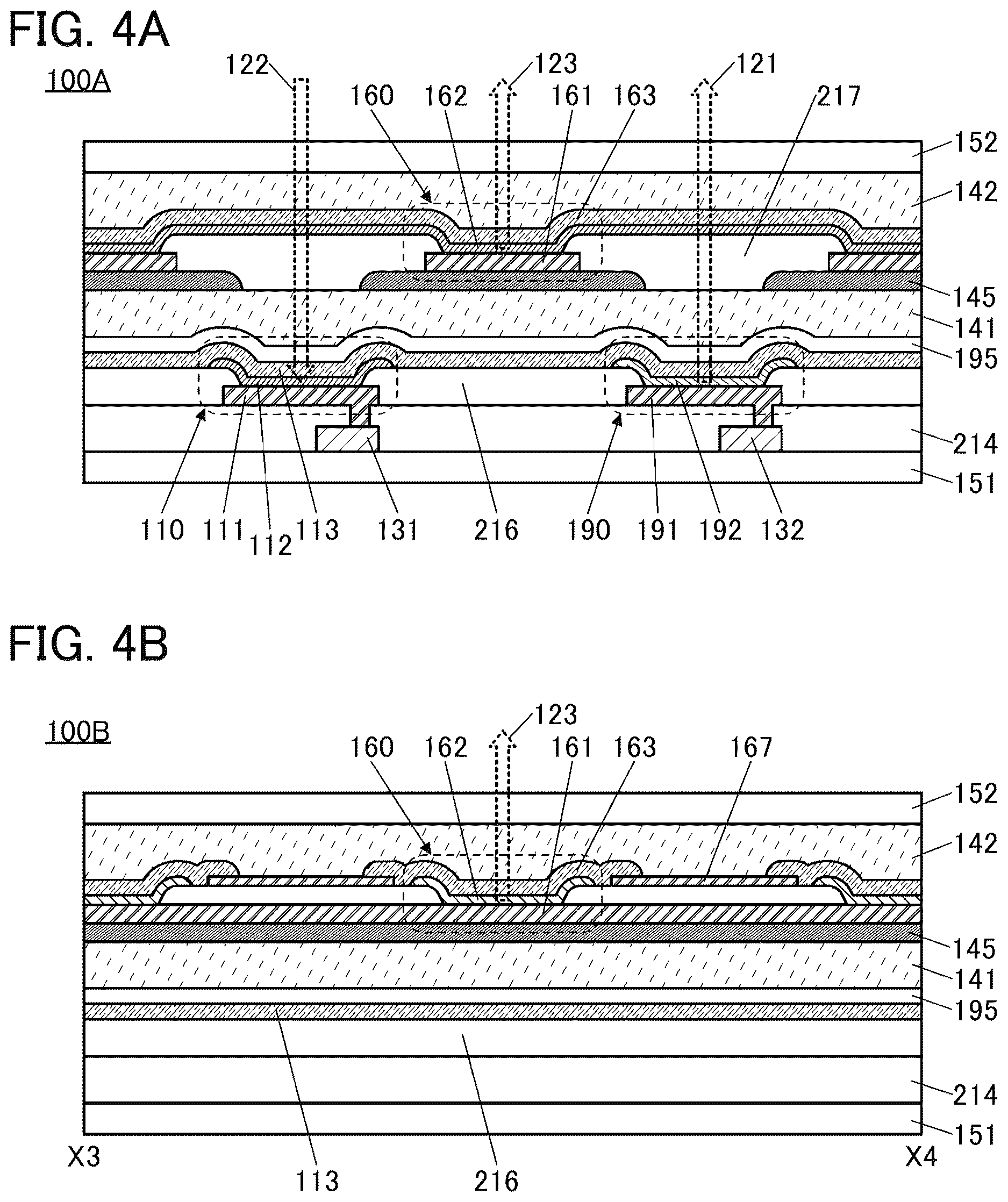 Patent US12620258 Figure 4 – Display device, display module, and electronic device