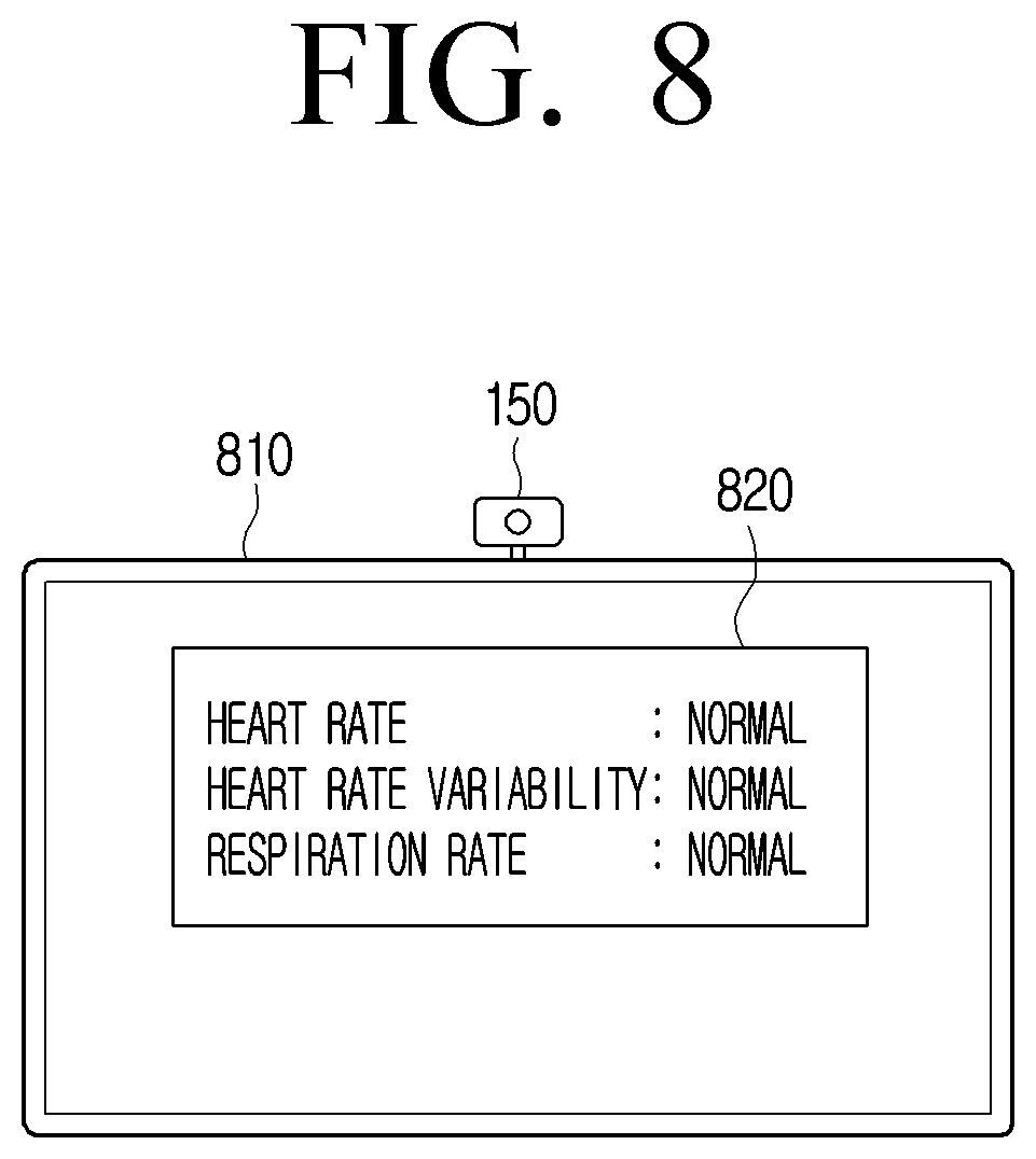 Patent US12620267 Figure 8 – Display apparatus and method thereof for guided biometric index measurement