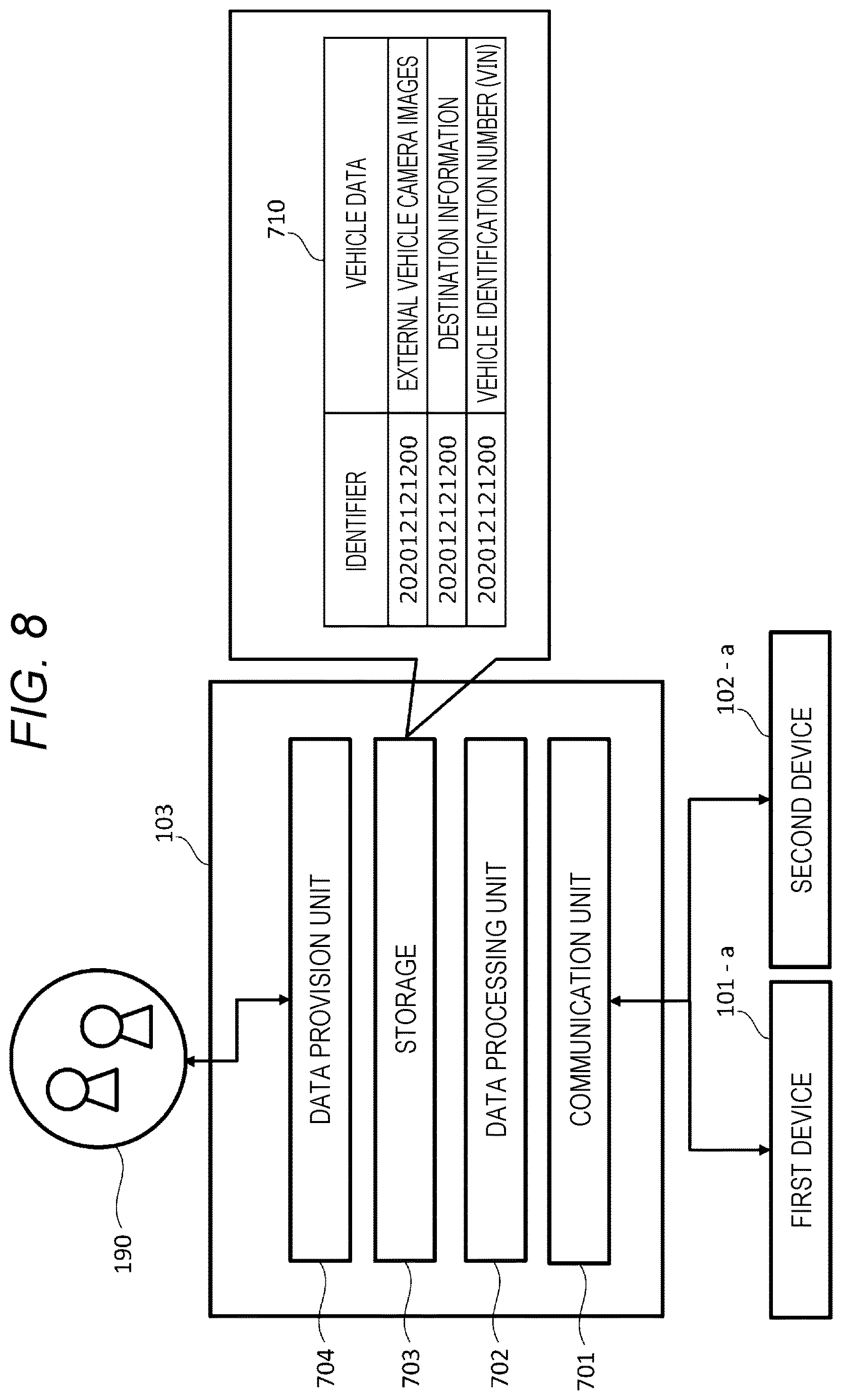 Patent US12620270 Figure 8 – Information system, data collection device, and information terminal