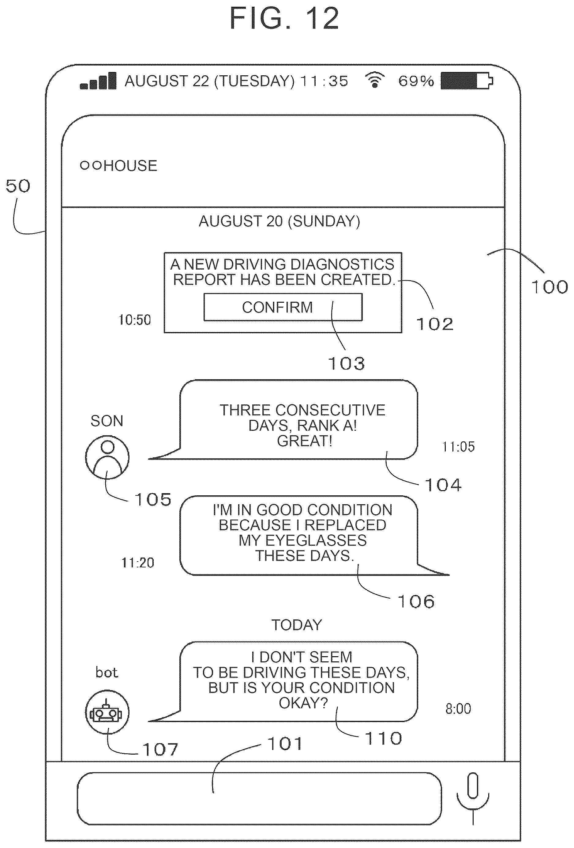 Patent US12620276 Figure 12 – Driving diagnosis system