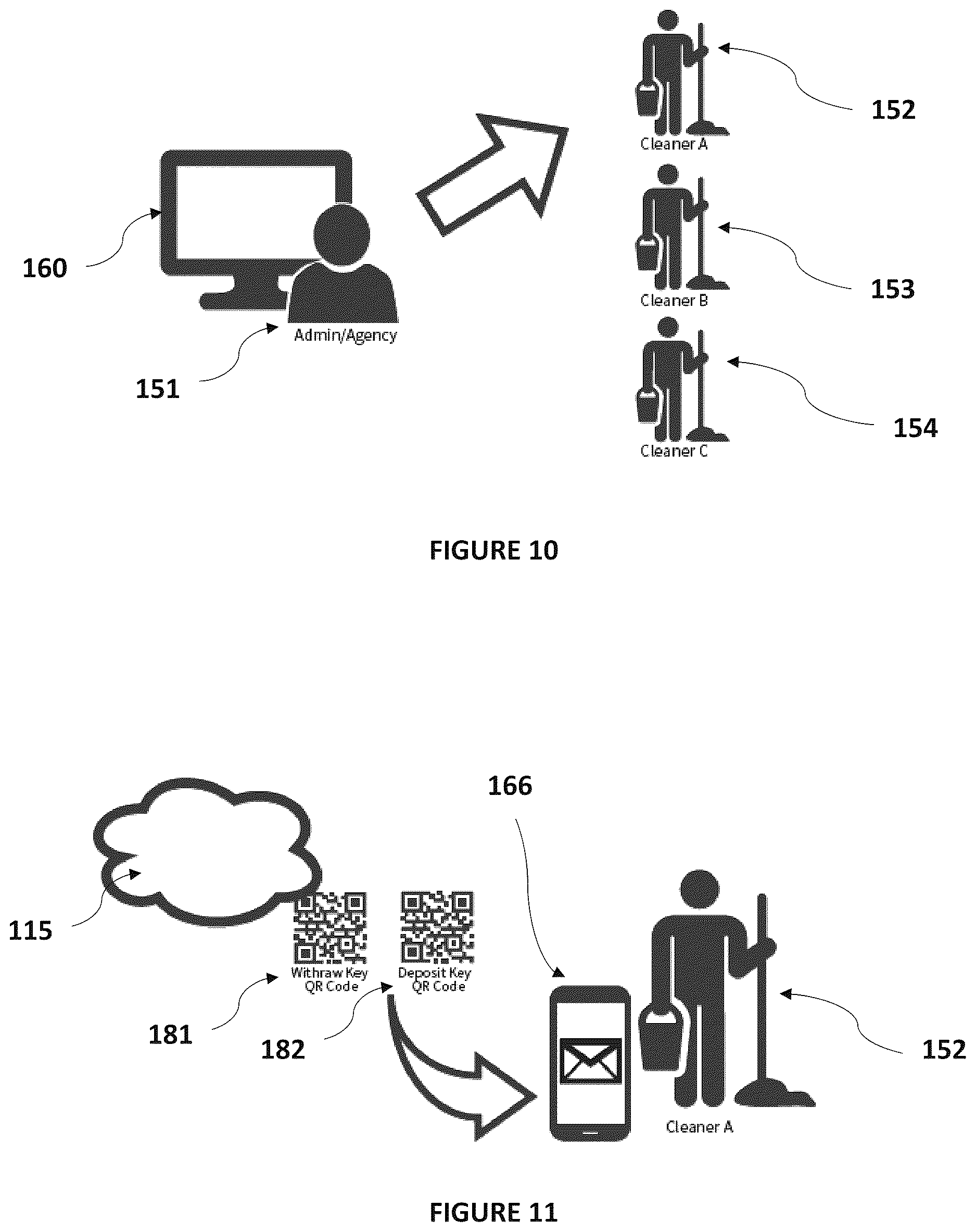 Patent US12620282 Figure 10 – Key safe and key access systems