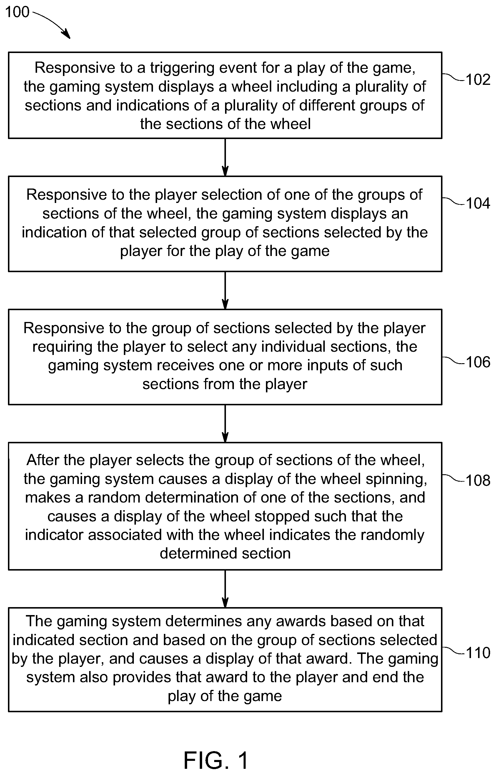 Patent US12620287 Figure 1 – Wheel section group selection