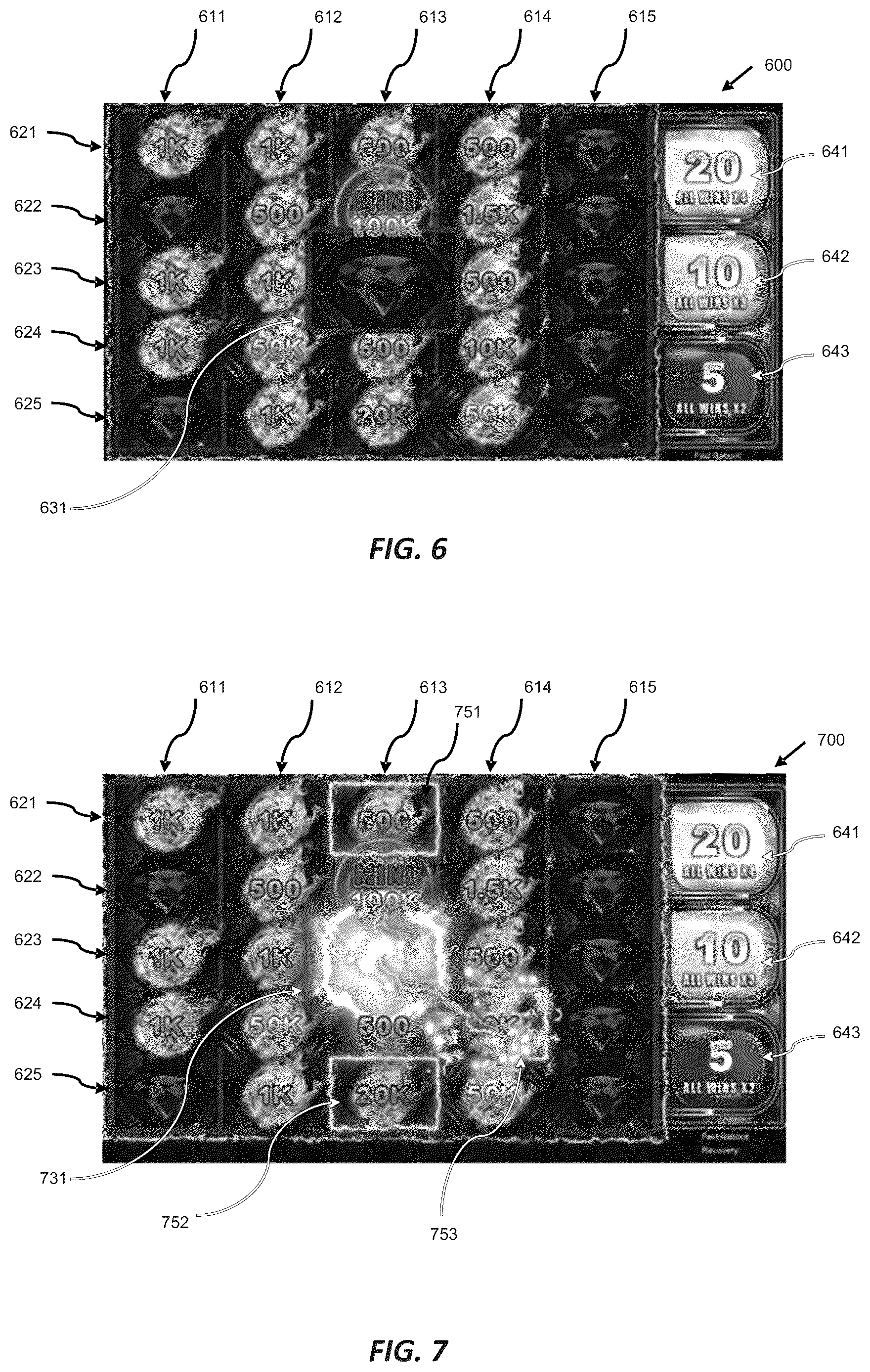 Patent US12620288 Figure 7 – Electronic gaming machine and system with a game action reel strip controlling symbol evaluation and selection