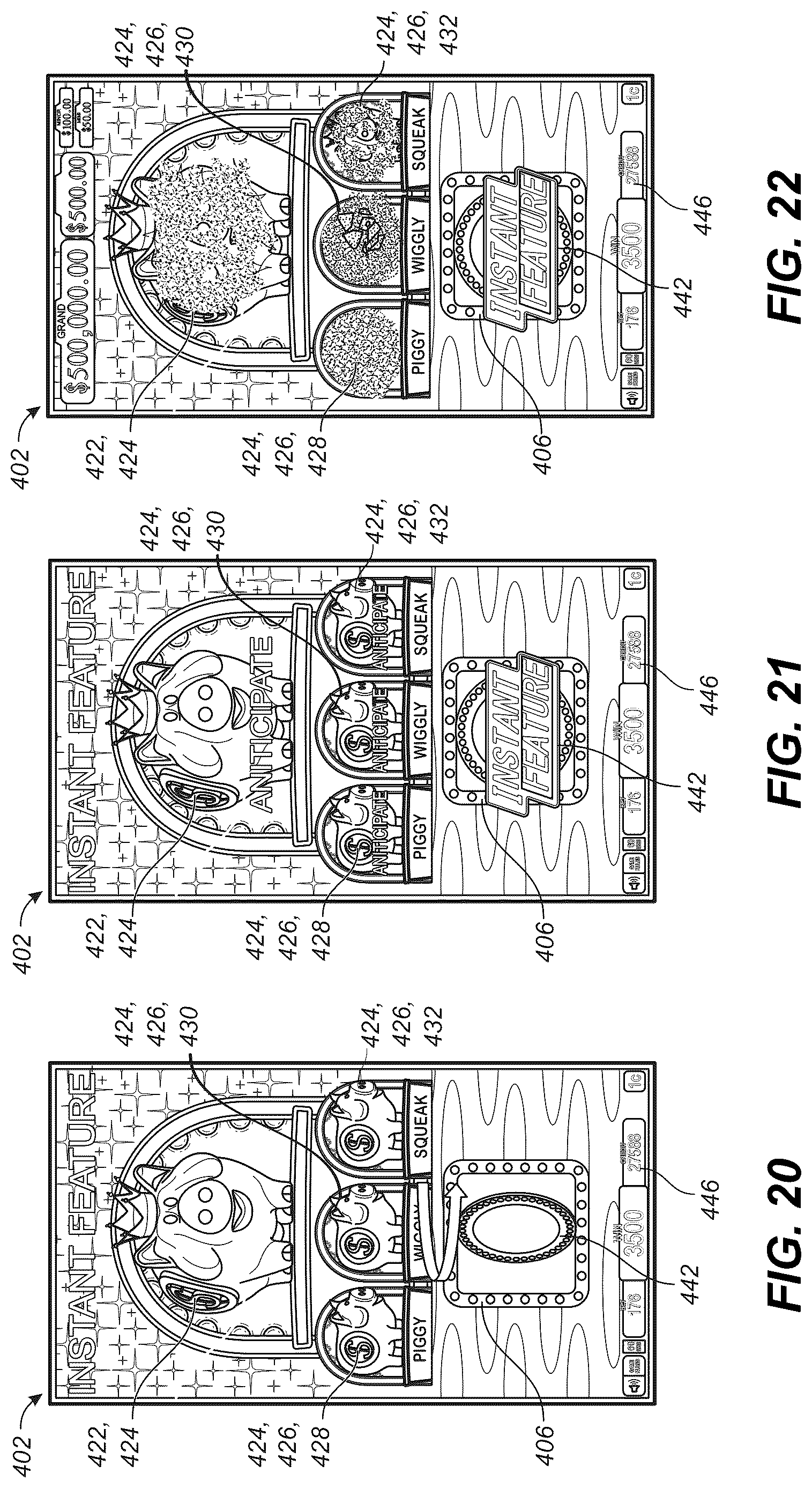 Patent US12620290 Figure 12 – GUI with a bonus symbol window to use credit value for initiating a jackpot chance game and a feature game with hold-and-spin functionality