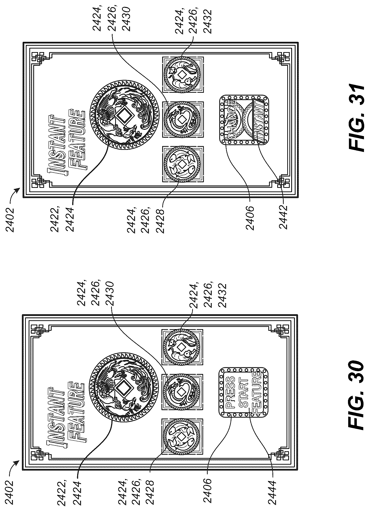 Patent US12620290 Figure 16 – GUI with a bonus symbol window to use credit value for initiating a jackpot chance game and a feature game with hold-and-spin functionality