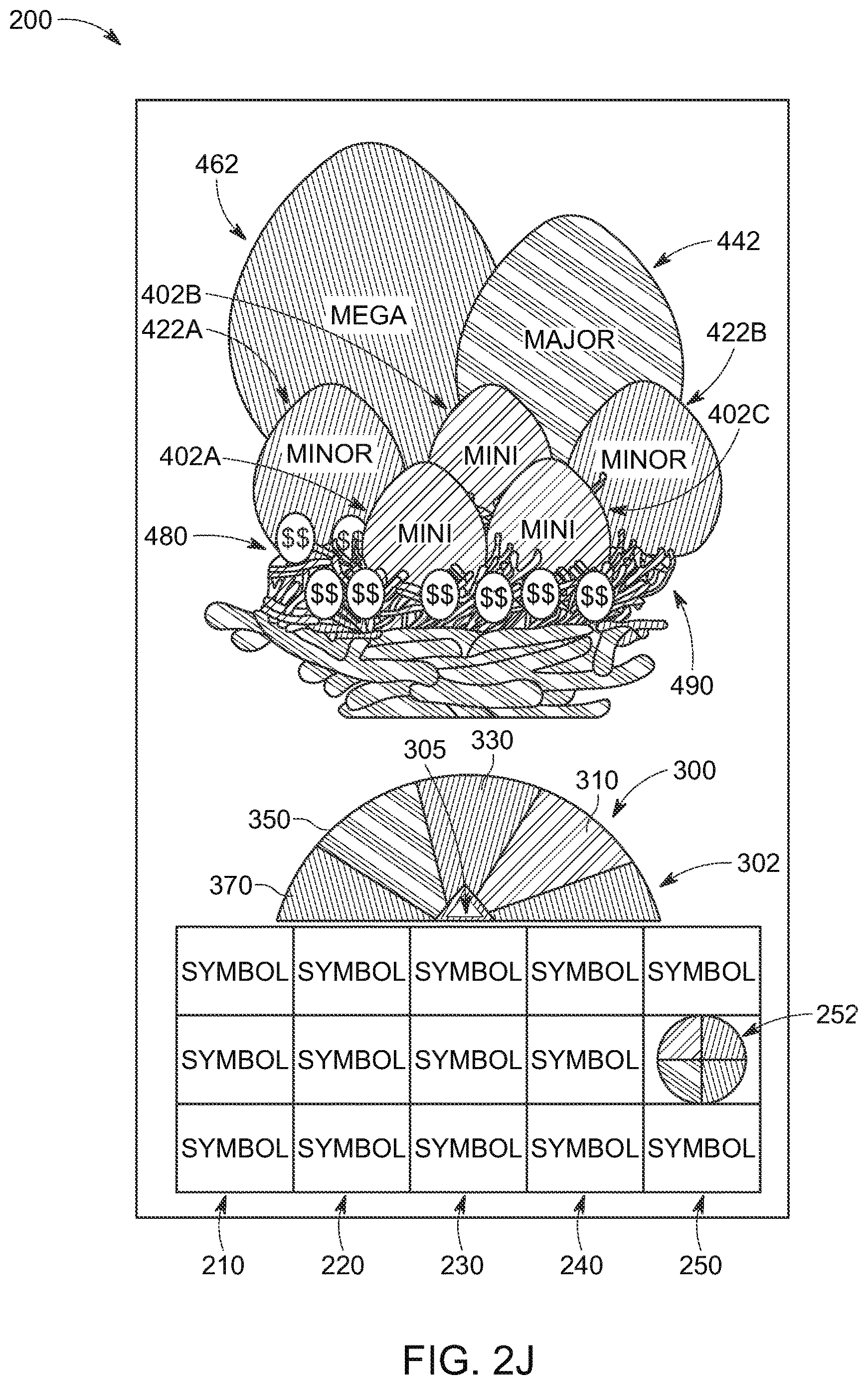 Patent US12620291 Figure 14 – Changeable set selector for multiple sets and underlying symbol displays