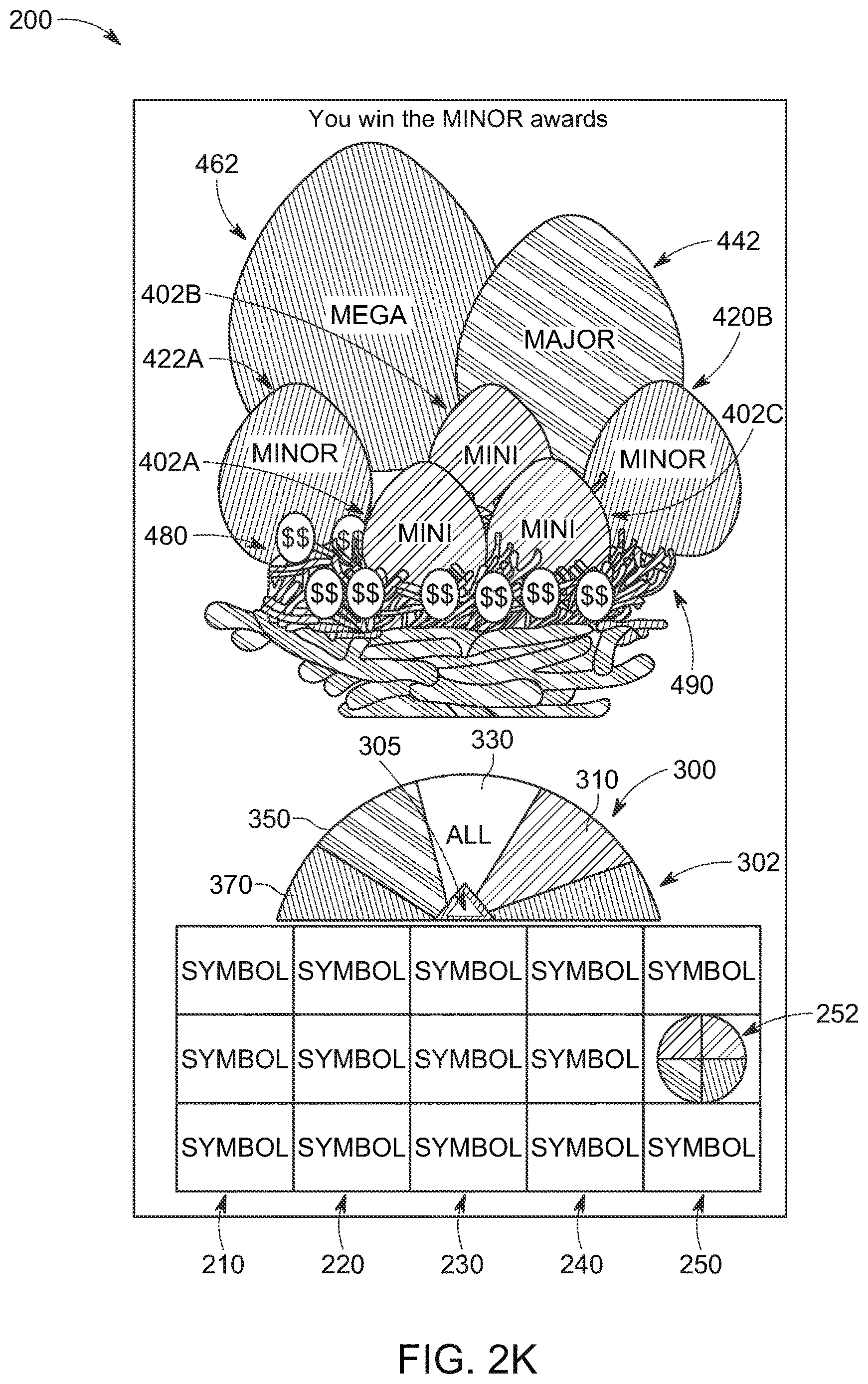 Patent US12620291 Figure 15 – Changeable set selector for multiple sets and underlying symbol displays