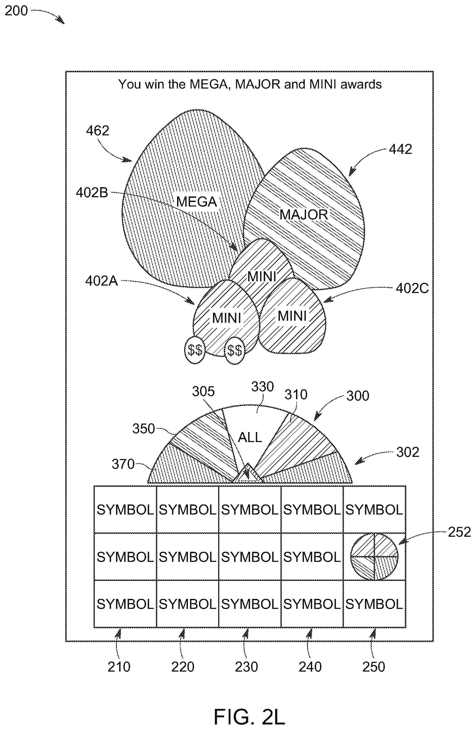 Patent US12620291 Figure 16 – Changeable set selector for multiple sets and underlying symbol displays