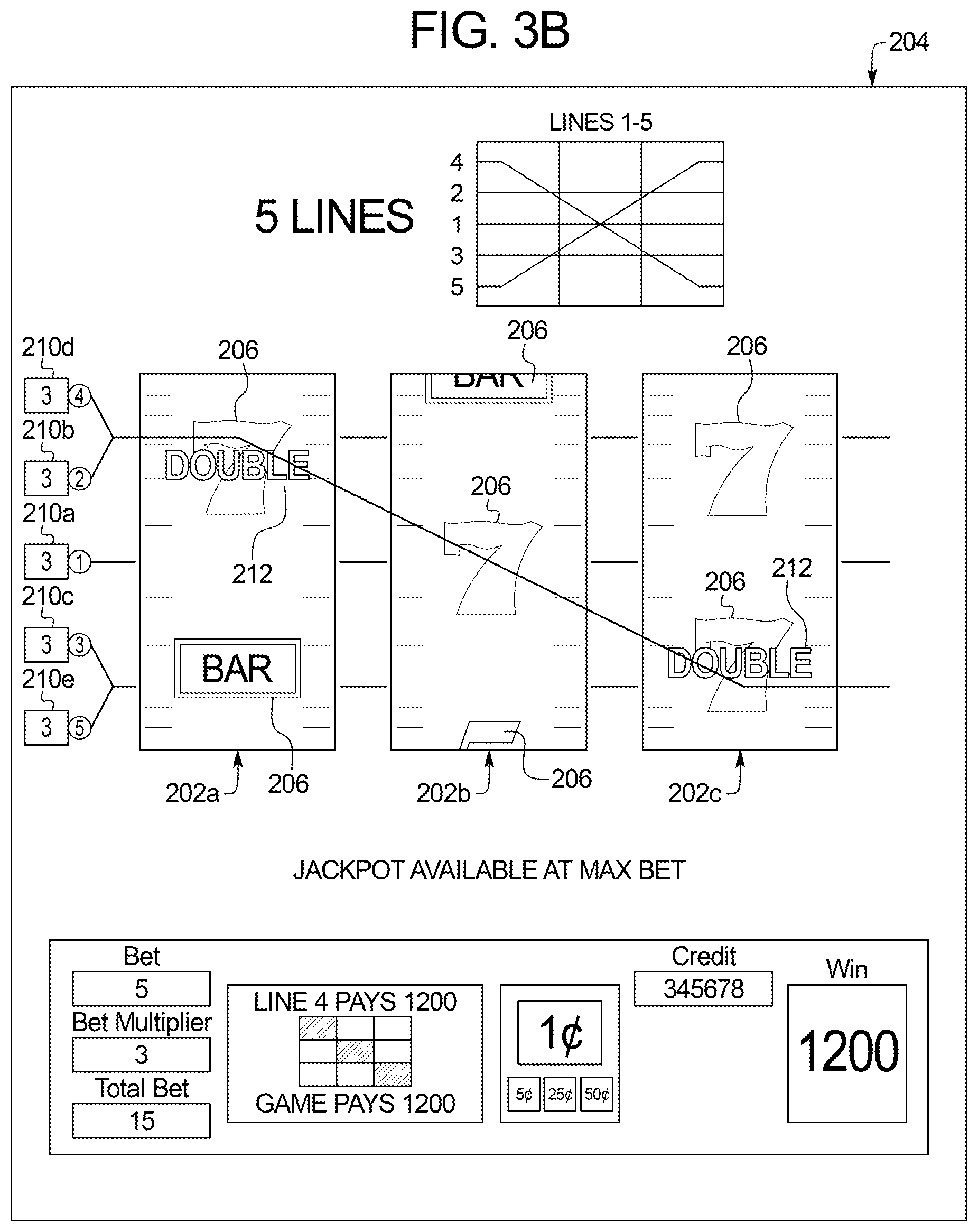 Patent US12620292 Figure 5 – Determining awards for plays of different games using mechanical reels