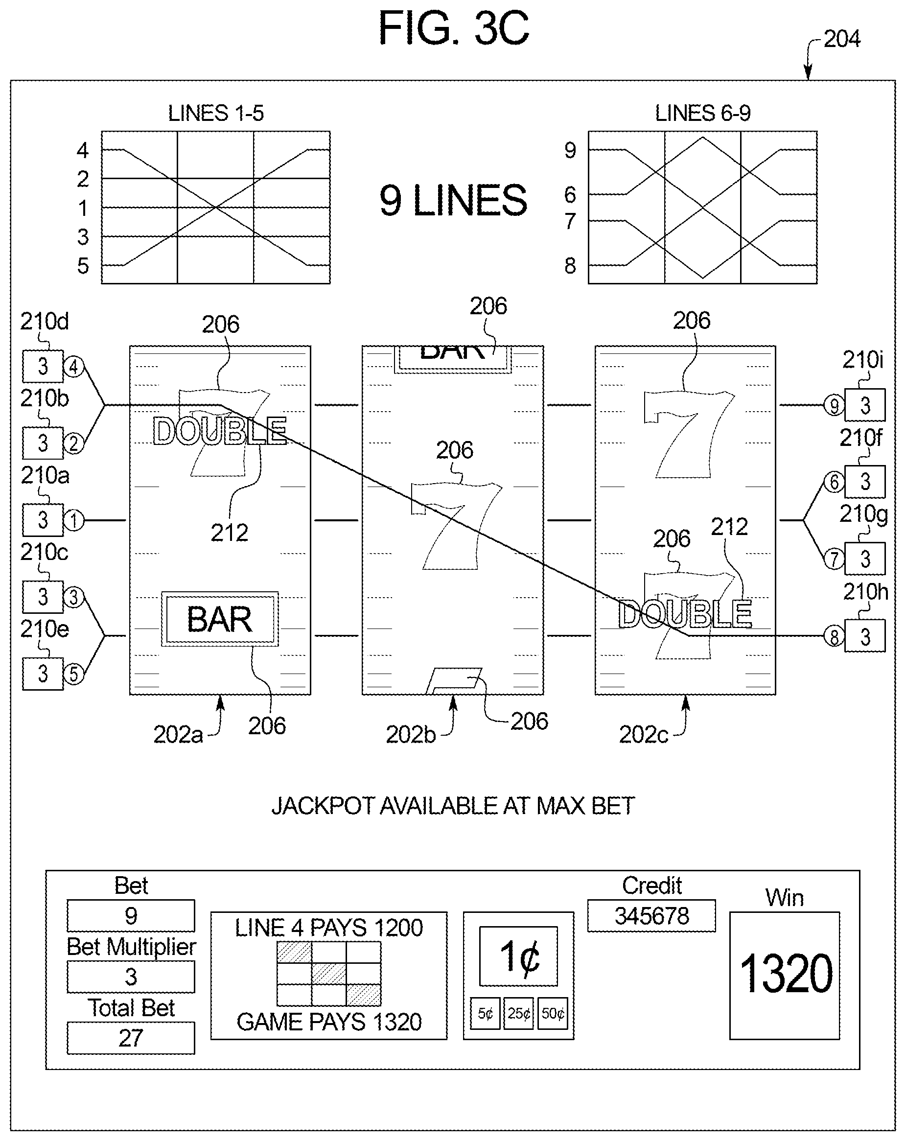 Patent US12620292 Figure 6 – Determining awards for plays of different games using mechanical reels