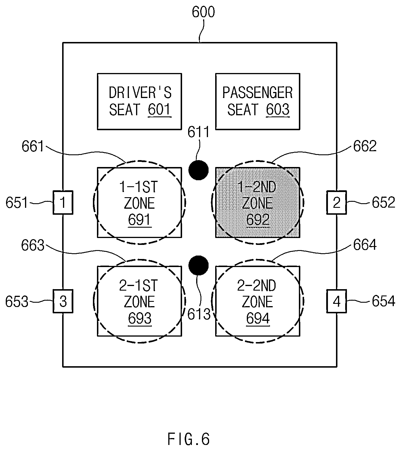 Patent US12620295 Figure 6 – Rear seat passenger notification device and a method therefor