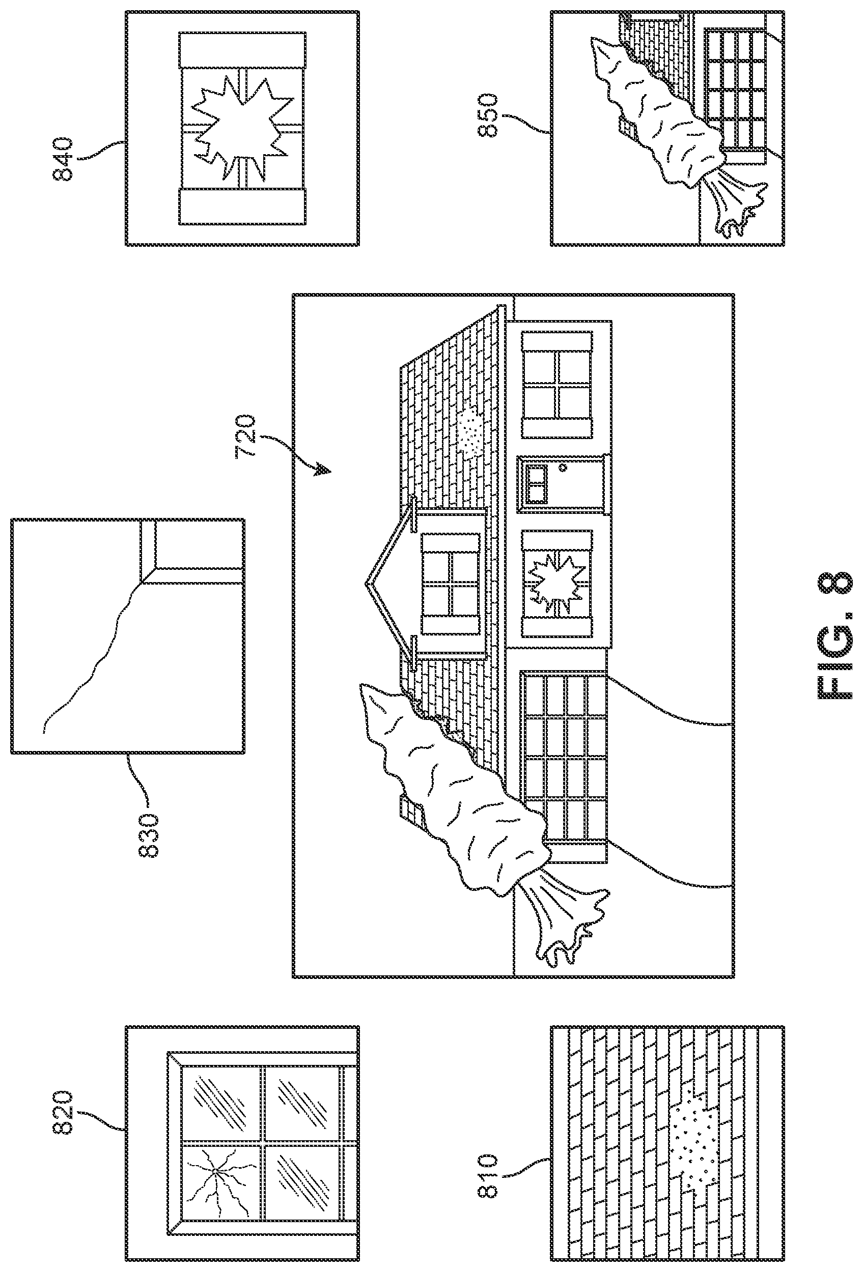 Patent US12620317 Figure 8 – Flight path optimization for aerial-based damage assessment