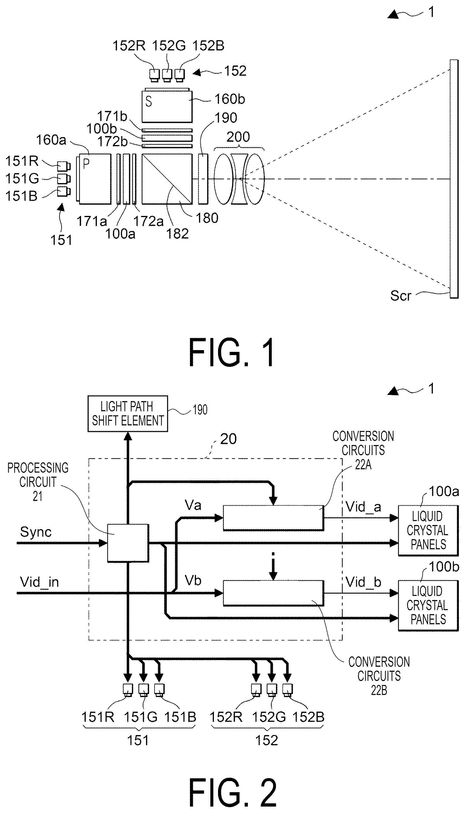 Patent US12620330 Figure 1 – Projection display device