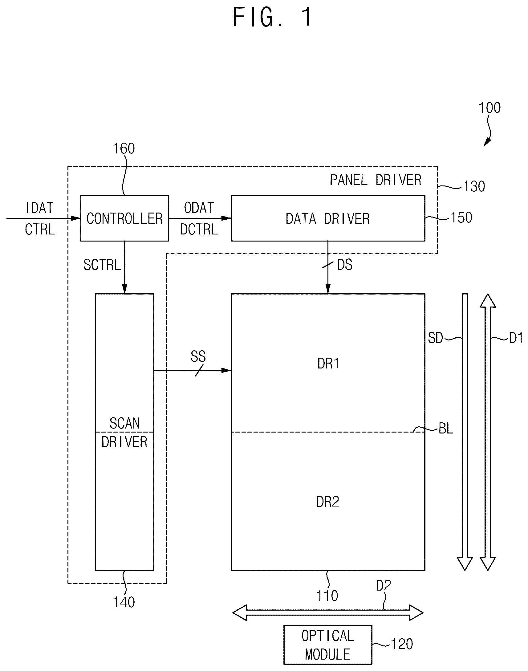 Patent US12620331 Figure 1 – Display device displaying a three-dimensional image
