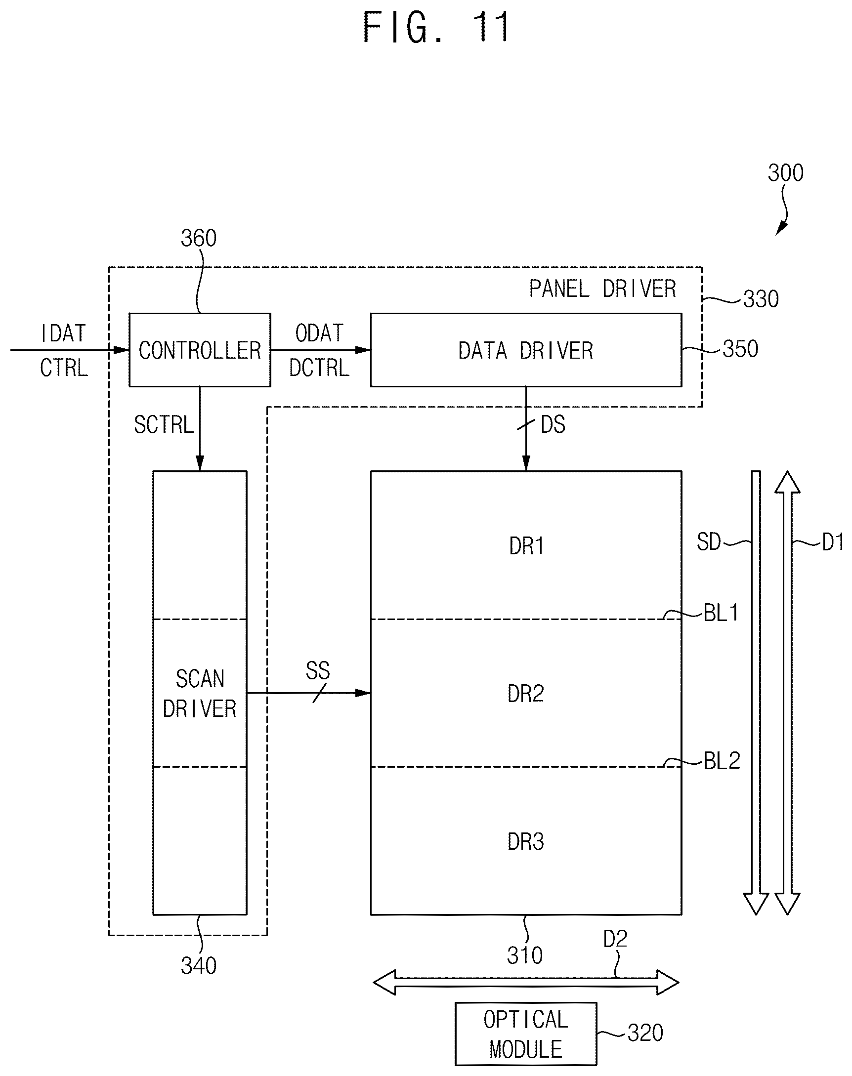 Patent US12620331 Figure 11 – Display device displaying a three-dimensional image