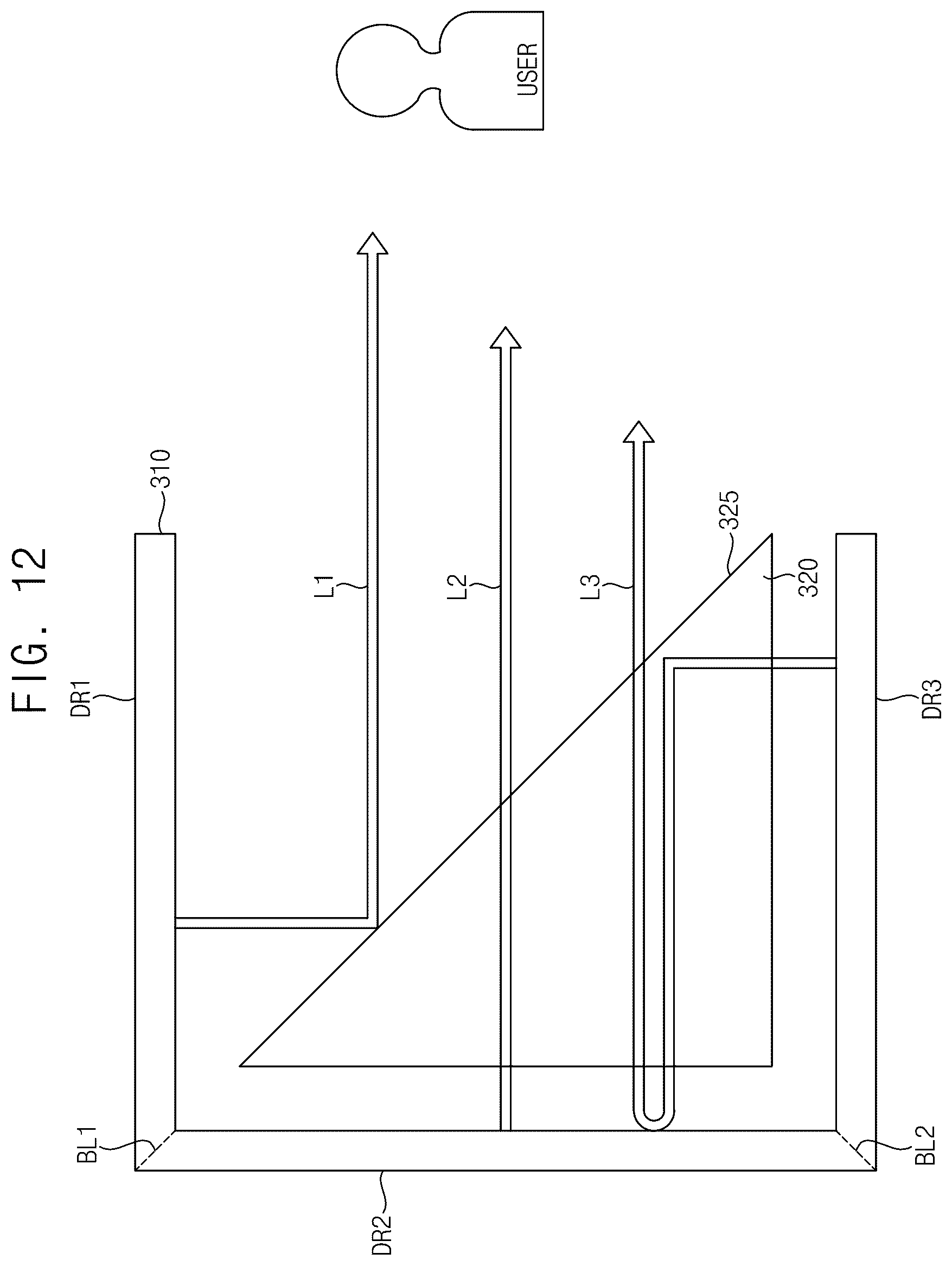 Patent US12620331 Figure 12 – Display device displaying a three-dimensional image