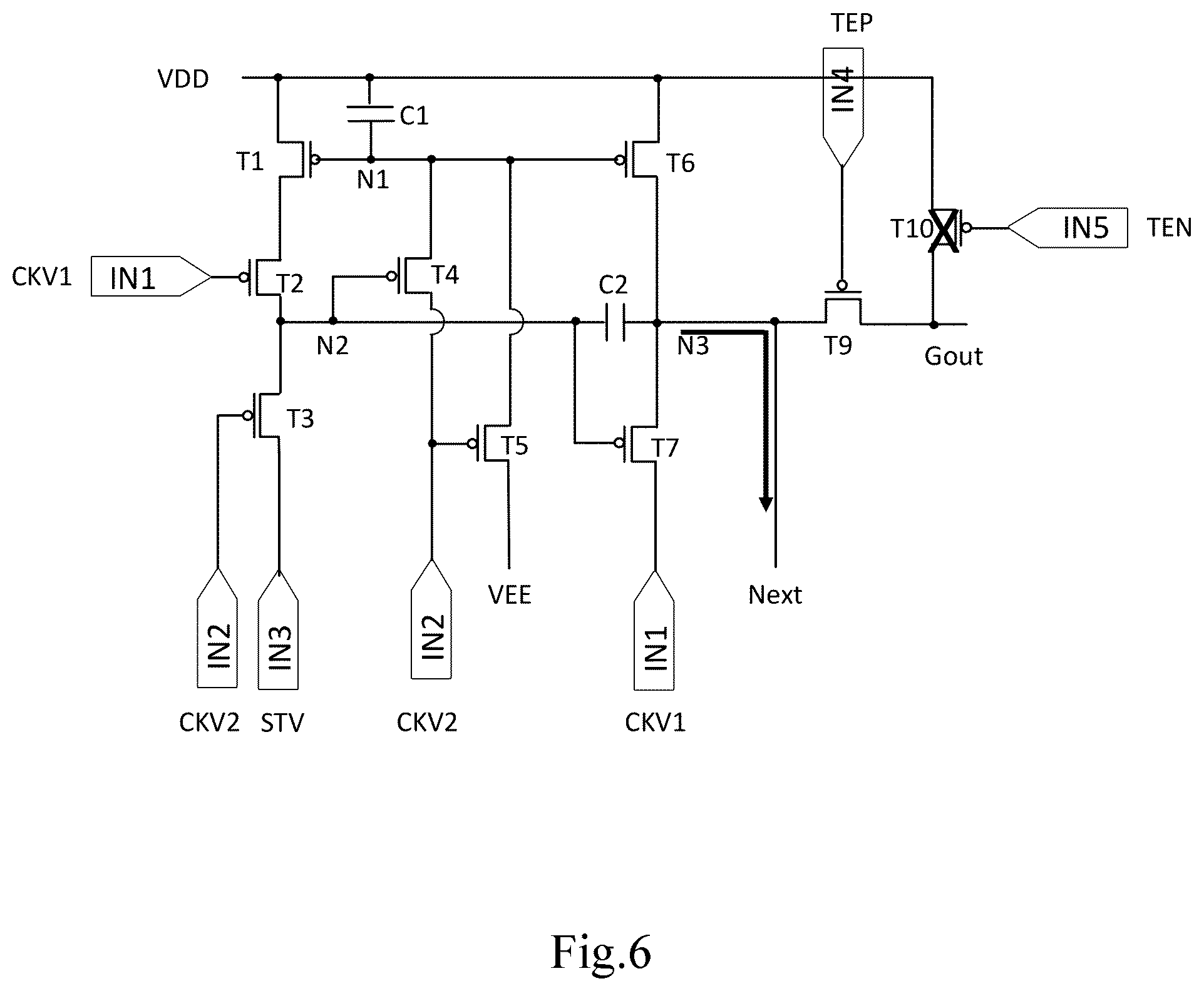Patent US12620332 Figure 6 – Display panel with regional variable refresh rates and drive method