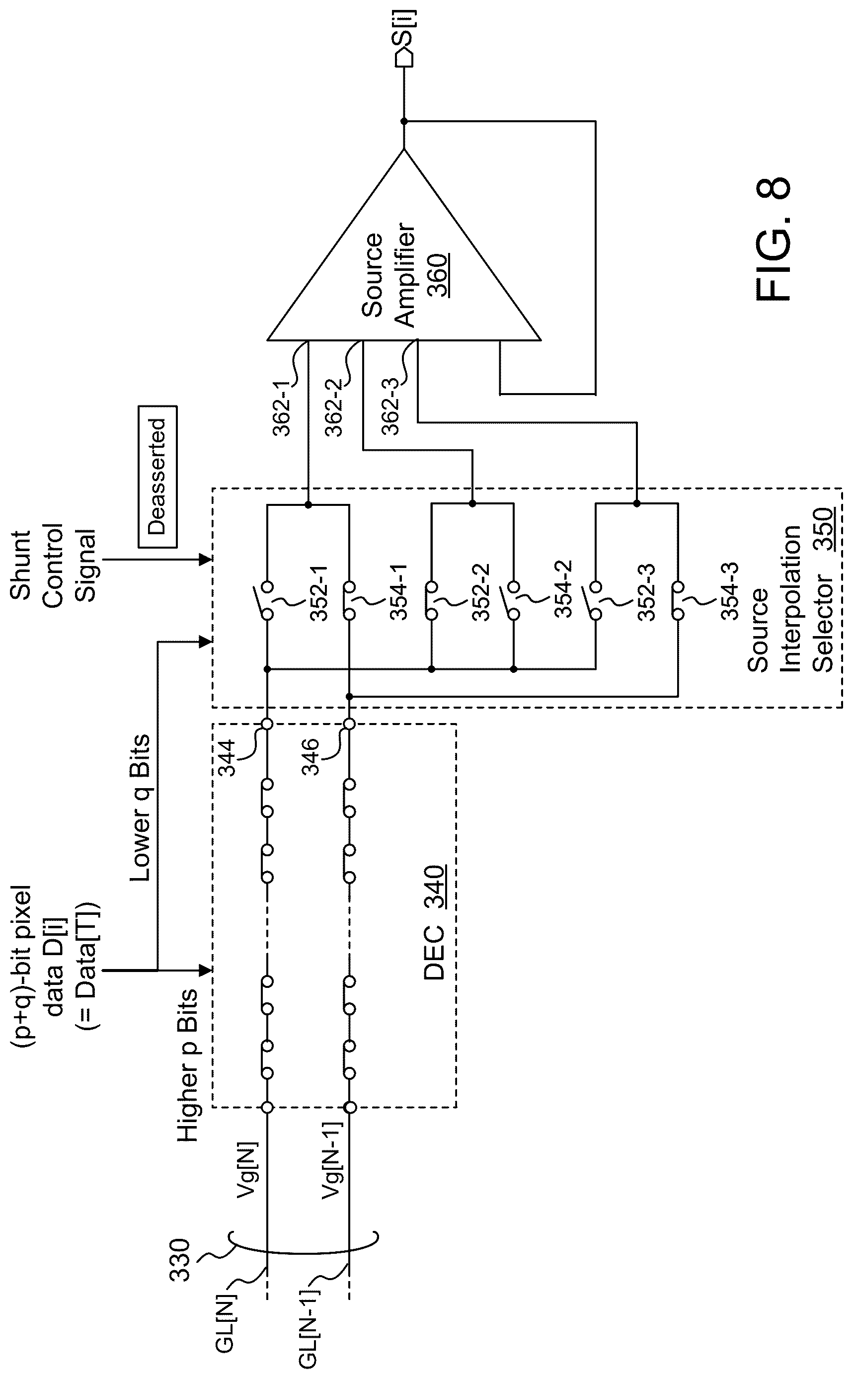 Patent US12620334 Figure 9 – Slew rate enhancement at source amplifier inputs