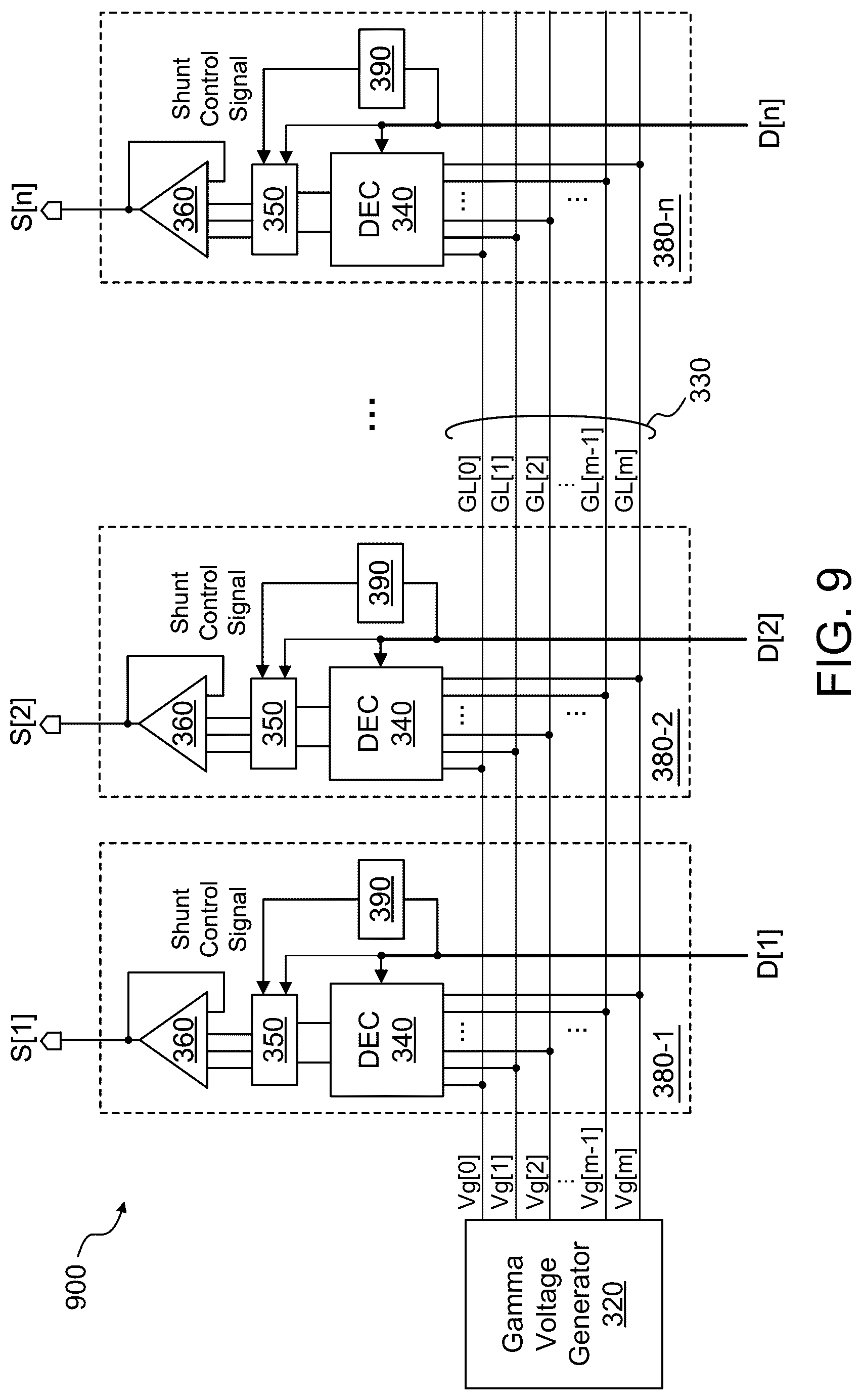 Patent US12620334 Figure 10 – Slew rate enhancement at source amplifier inputs