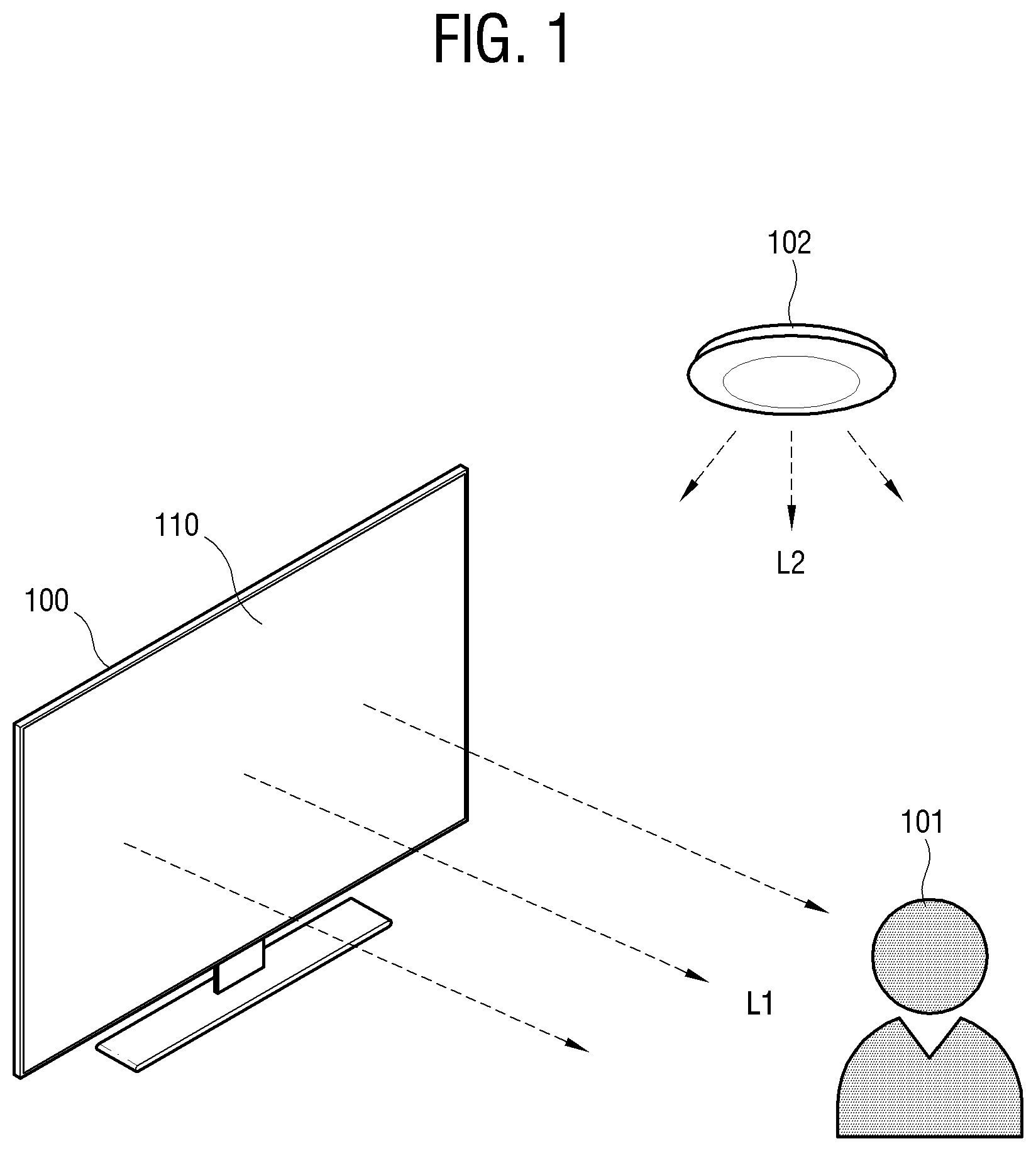 Patent US12620335 Figure 1 – Display apparatus correcting image in consideration of user's perceptual distortion
