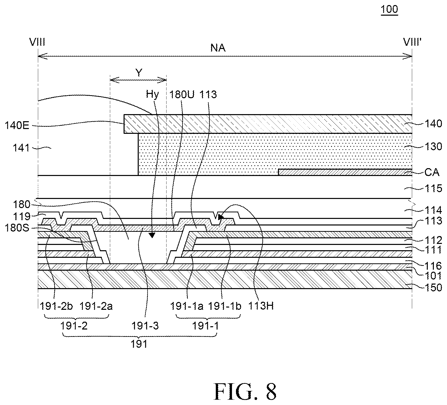 Patent US12620338 Figure 8 – Display device