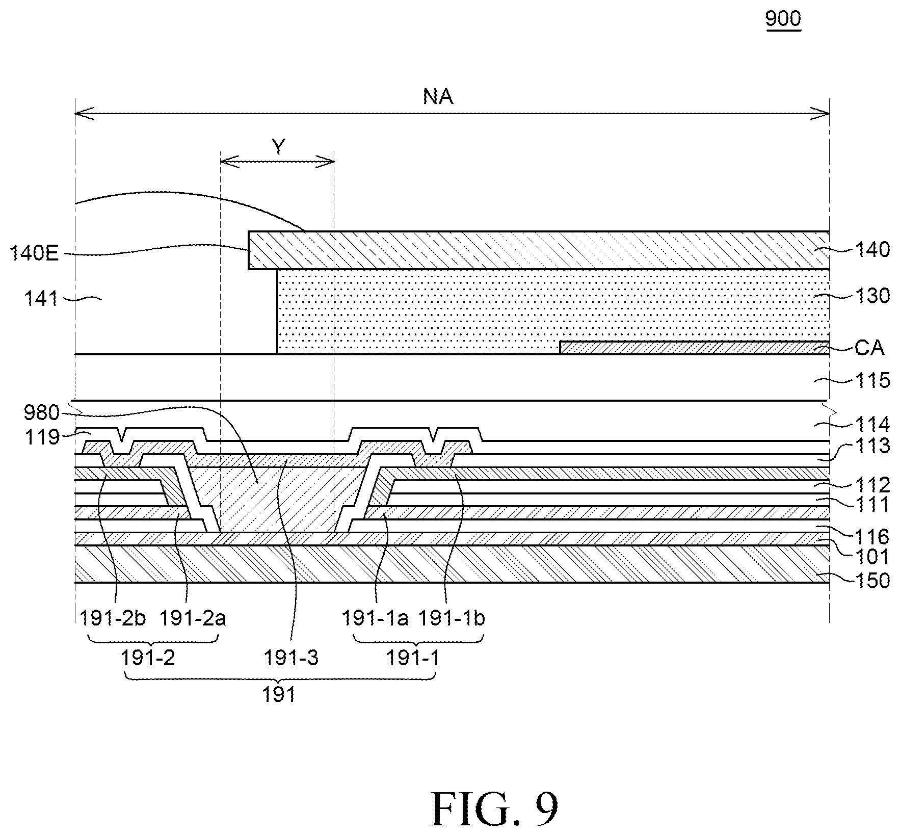 Patent US12620338 Figure 9 – Display device