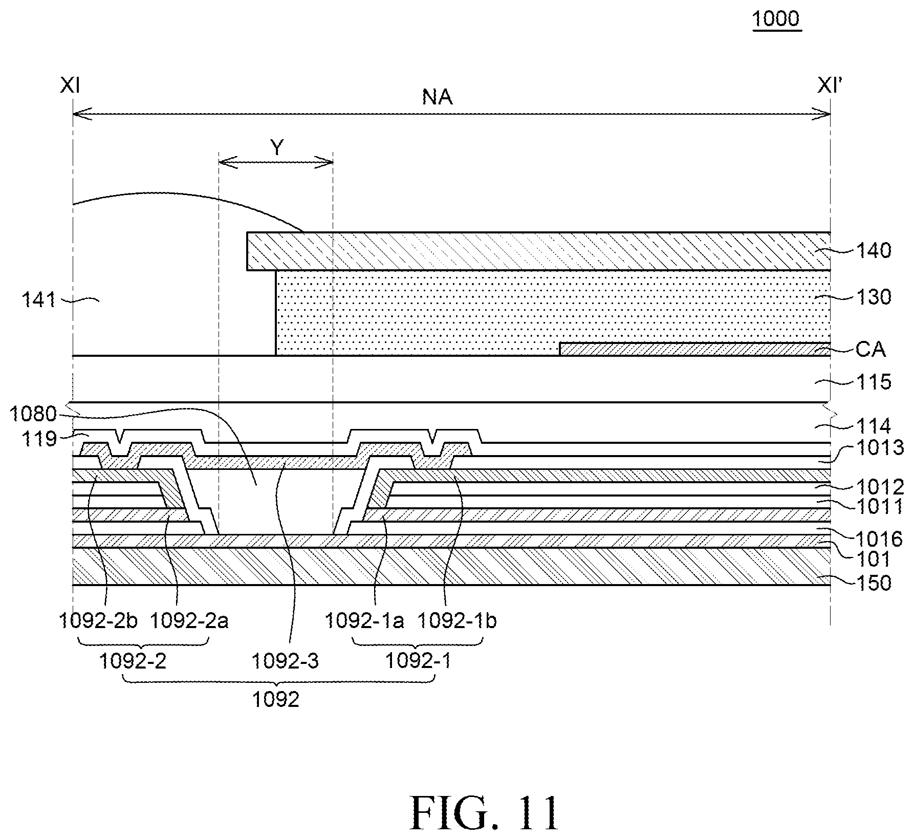 Patent US12620338 Figure 11 – Display device