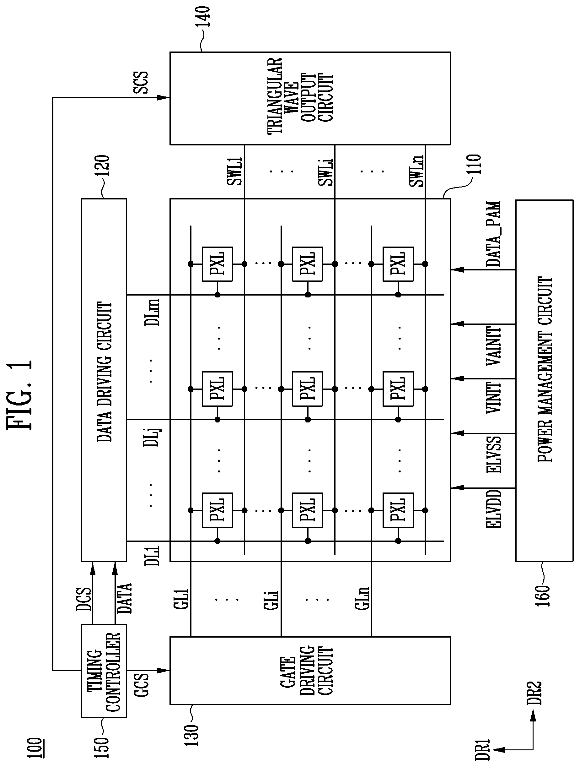 Patent US12620341 Figure 1 – Pixel, method for driving the same, and display device including the same