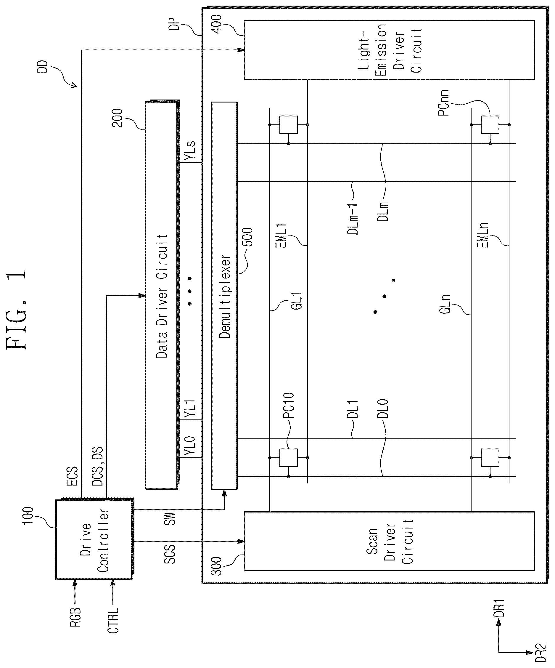 Patent US12620343 Figure 1 – Display panel and display device including the same
