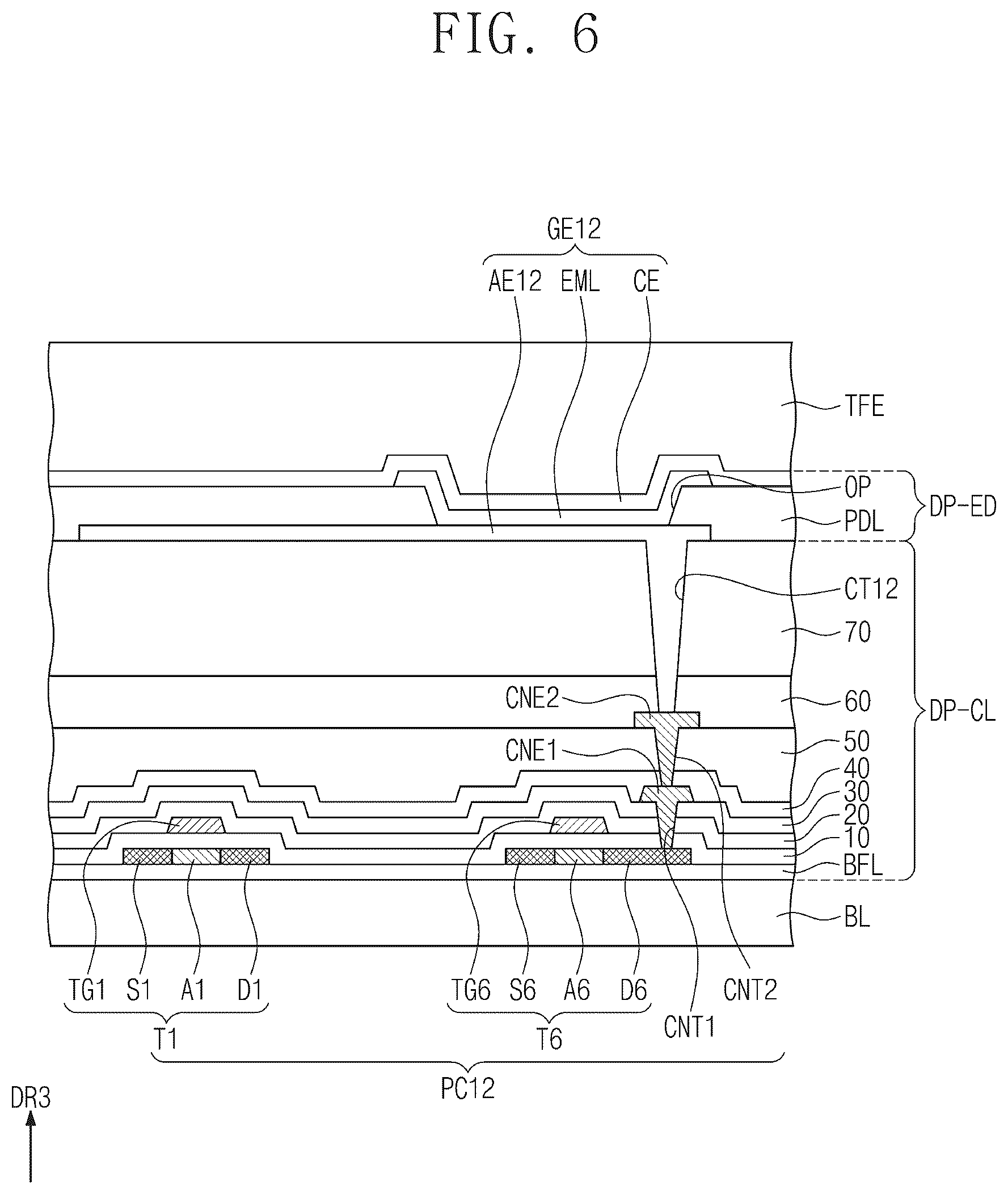Patent US12620343 Figure 6 – Display panel and display device including the same