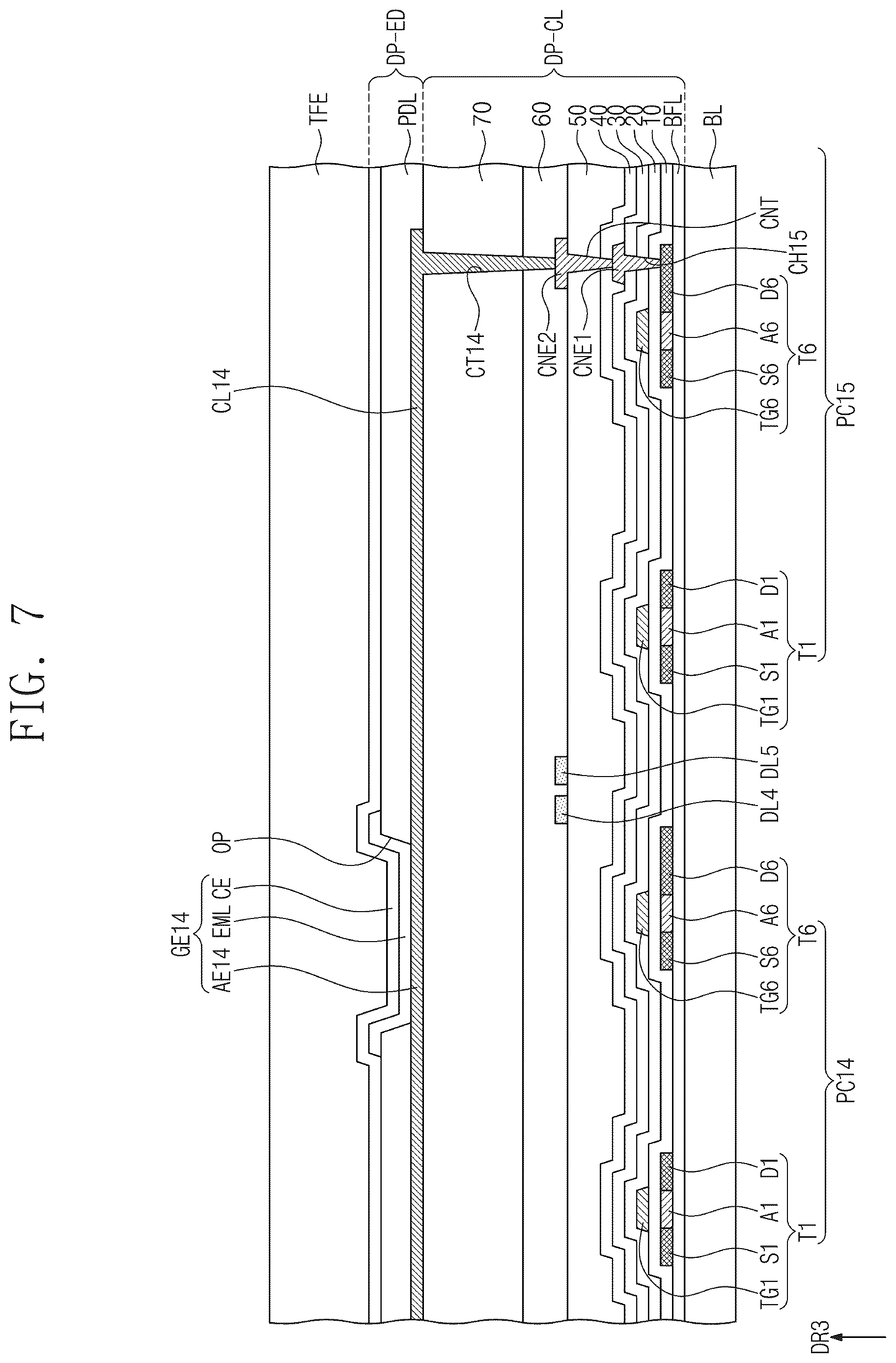 Patent US12620343 Figure 7 – Display panel and display device including the same