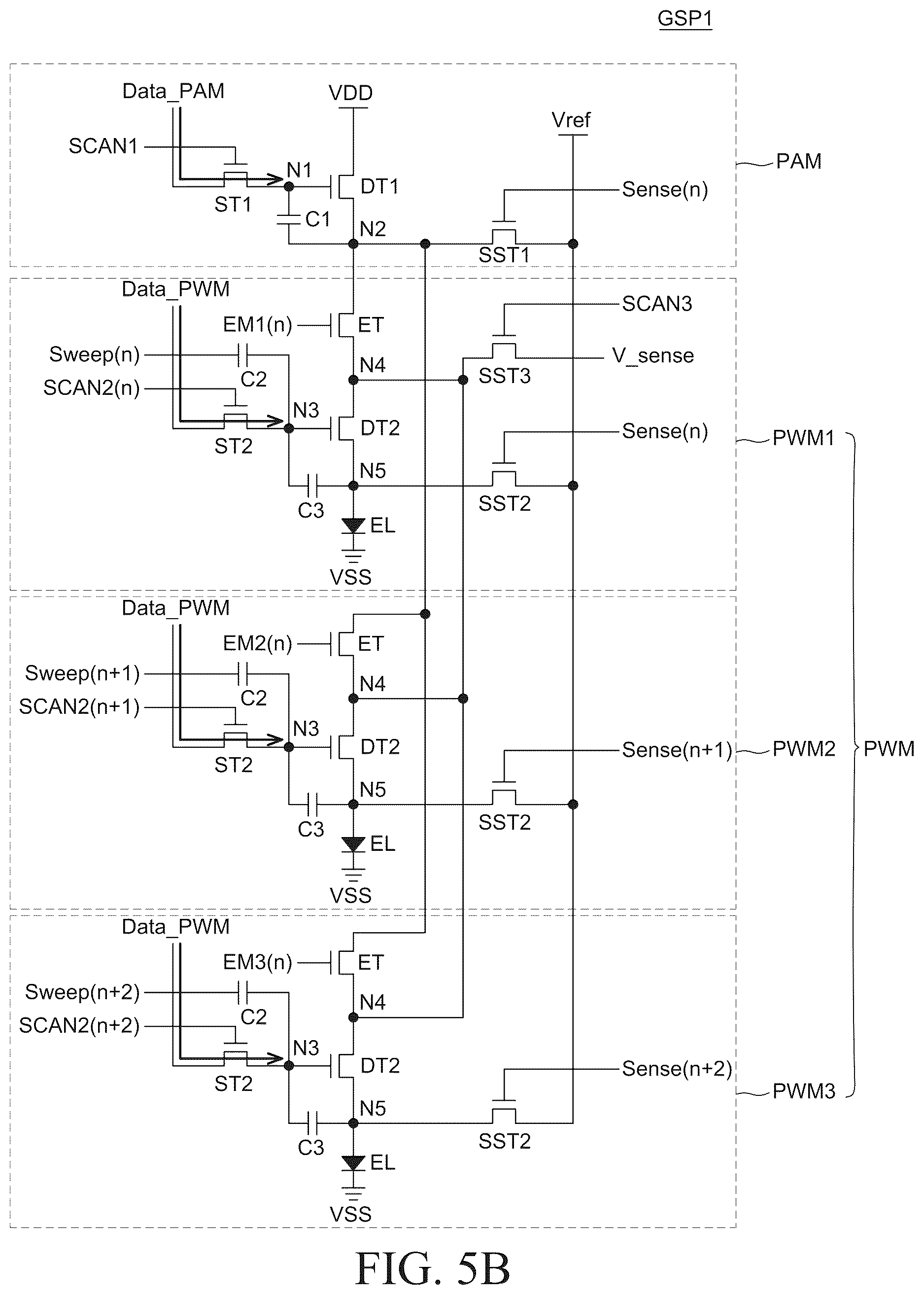 Patent US12620346 Figure 8 – Display device with driving current modulation using pulse amplitude modulation and pulse width modulation