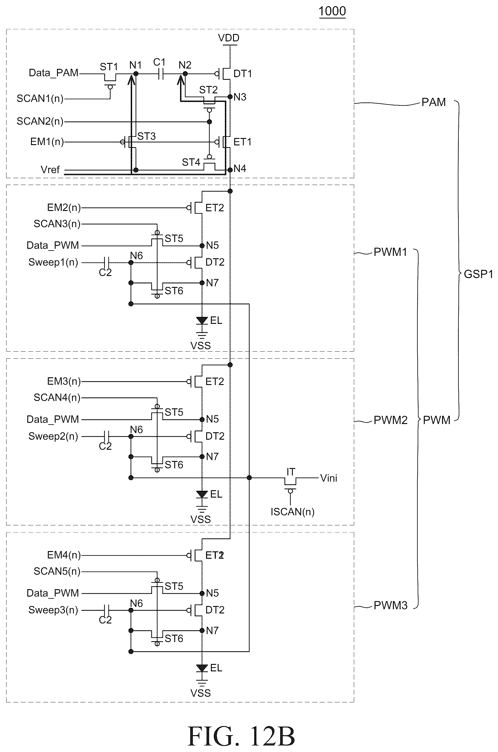 Patent US12620346 Figure 17 – Display device with driving current modulation using pulse amplitude modulation and pulse width modulation