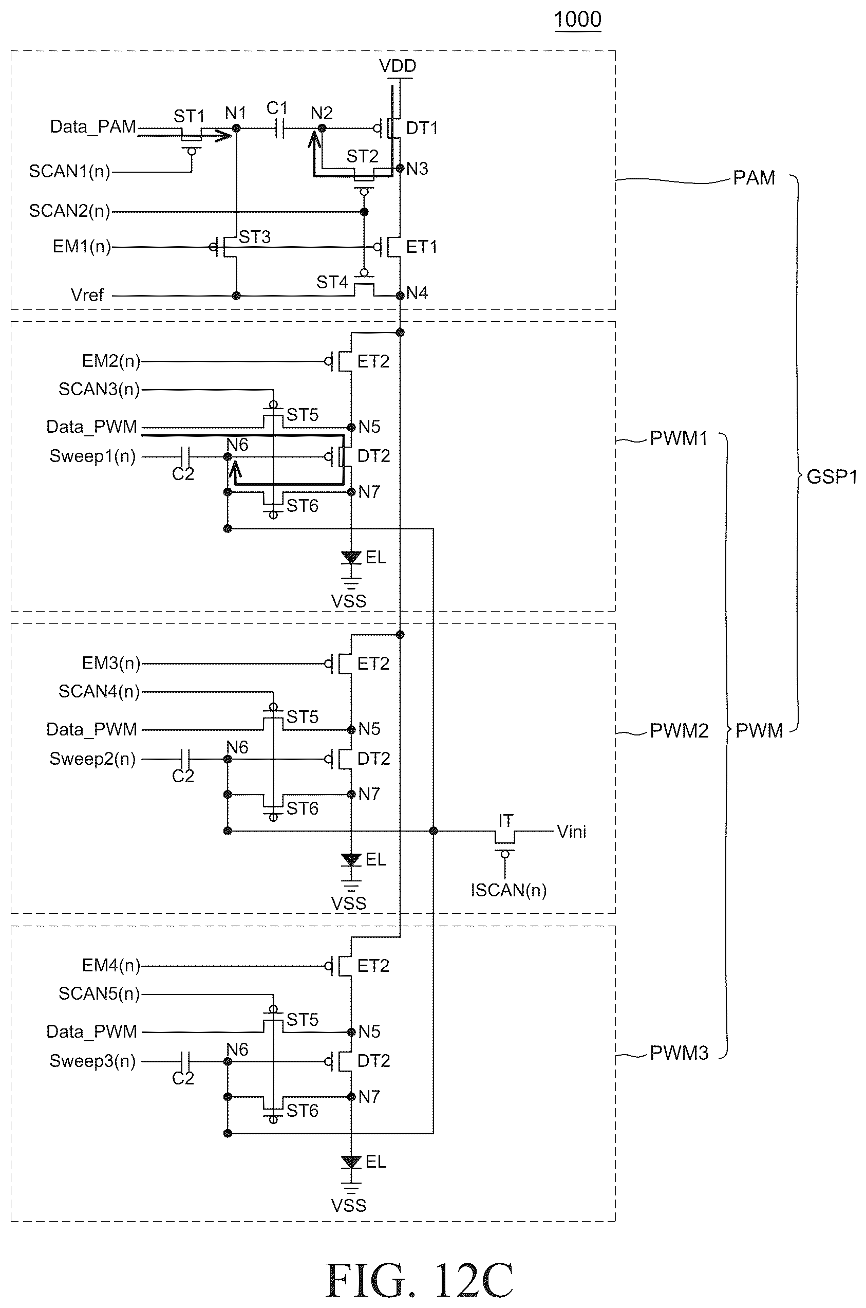 Patent US12620346 Figure 18 – Display device with driving current modulation using pulse amplitude modulation and pulse width modulation
